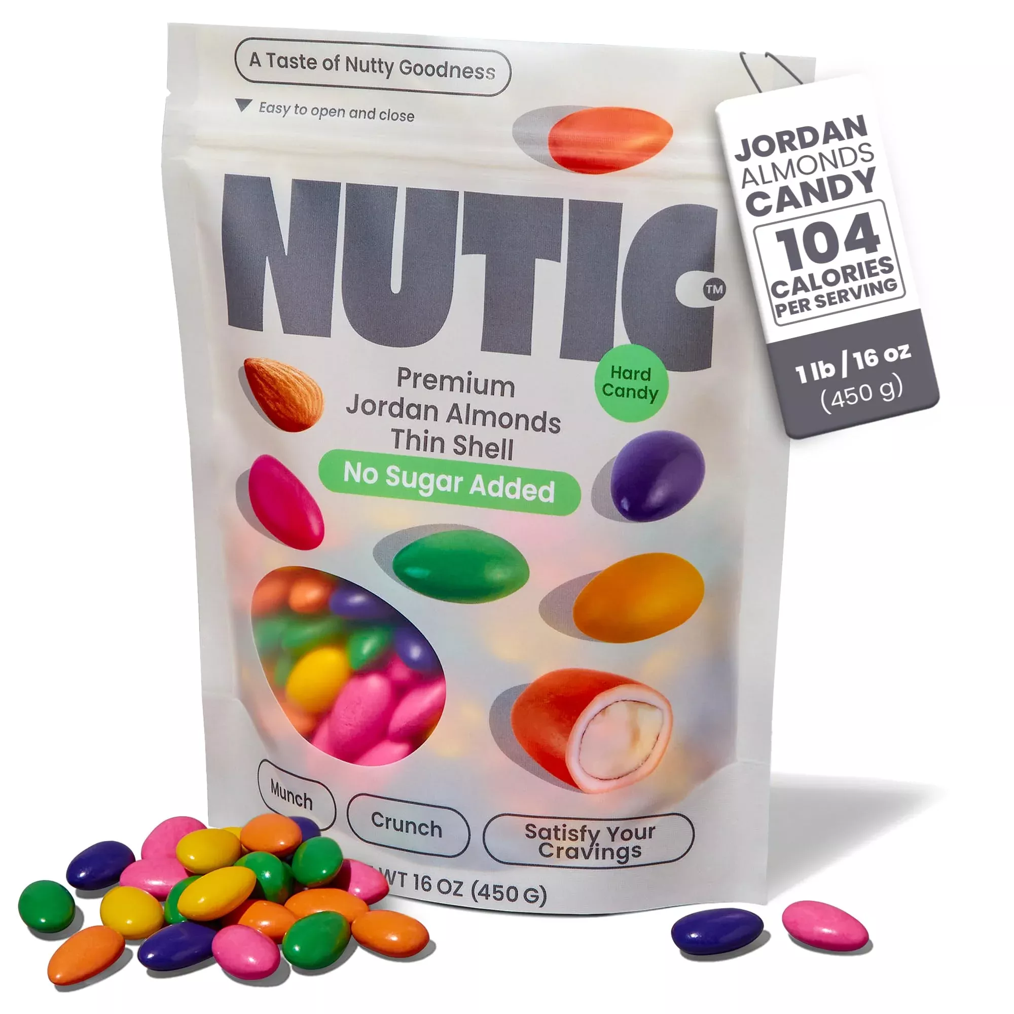 nutic-no-sugar-added-jordan-almonds-candy-1lb-skinny-dipped-pastel-mints-ideal-w Nutic No Sugar Added Jordan Almonds Candy - 1Lb, Skinny Dipped, Pastel Mints, Ideal For Wedding & Easter Treats, Healthy Choice,