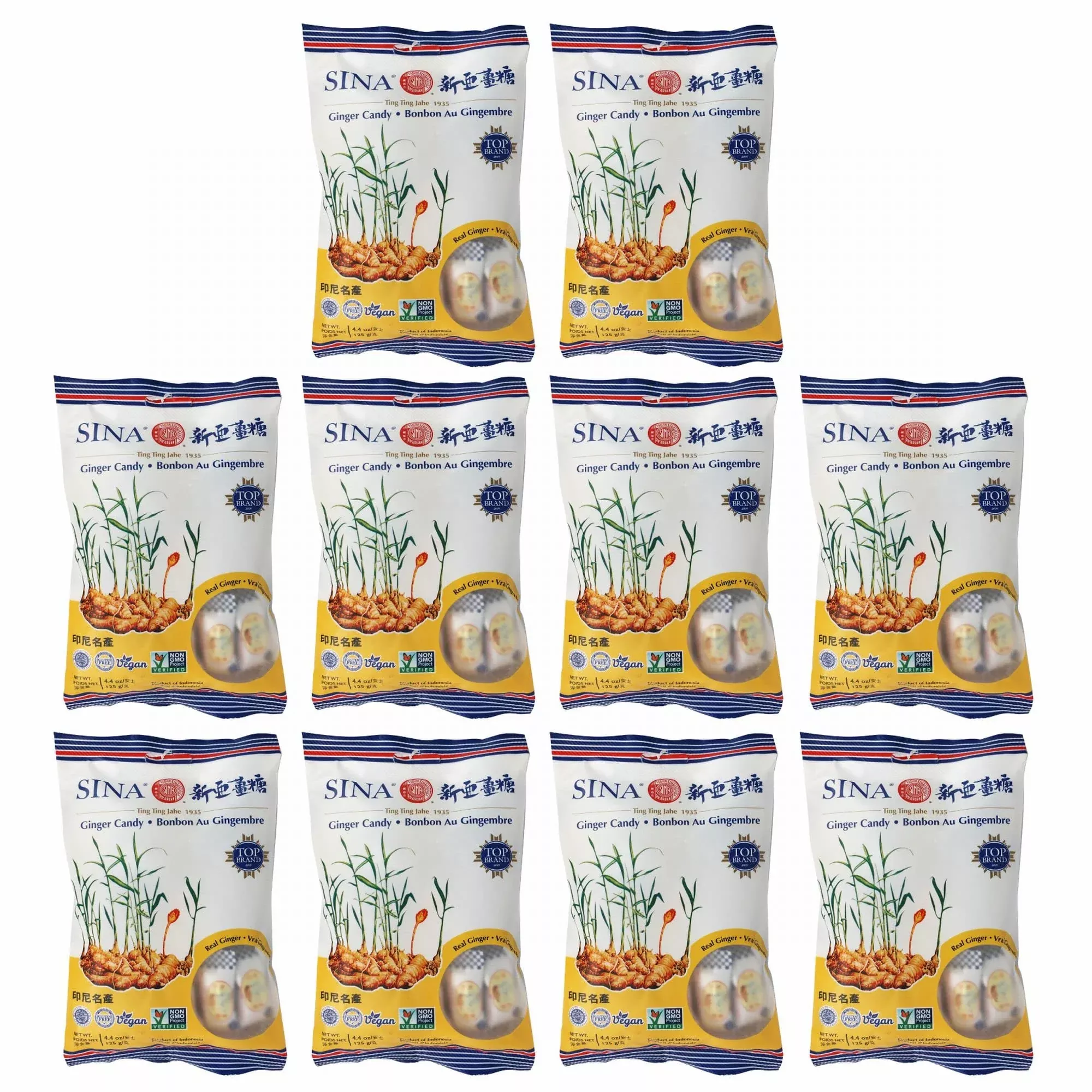 (Pack Of 10) Ting Ting Jehe Chewy Ginger Candy Value Pack 4.04Oz