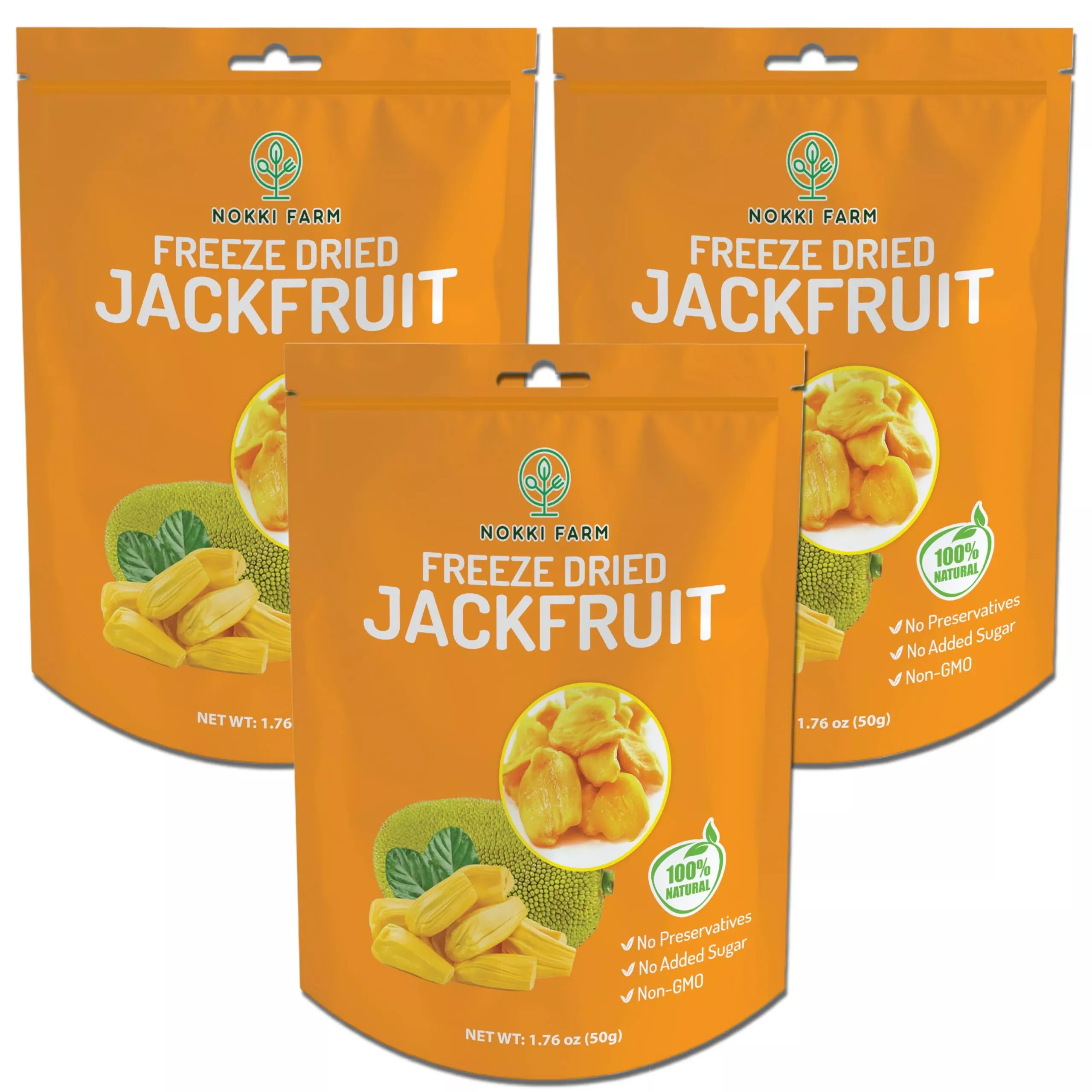 (Pack Of 3) Nokki Farm Freeze Dried Jackfruit Chips