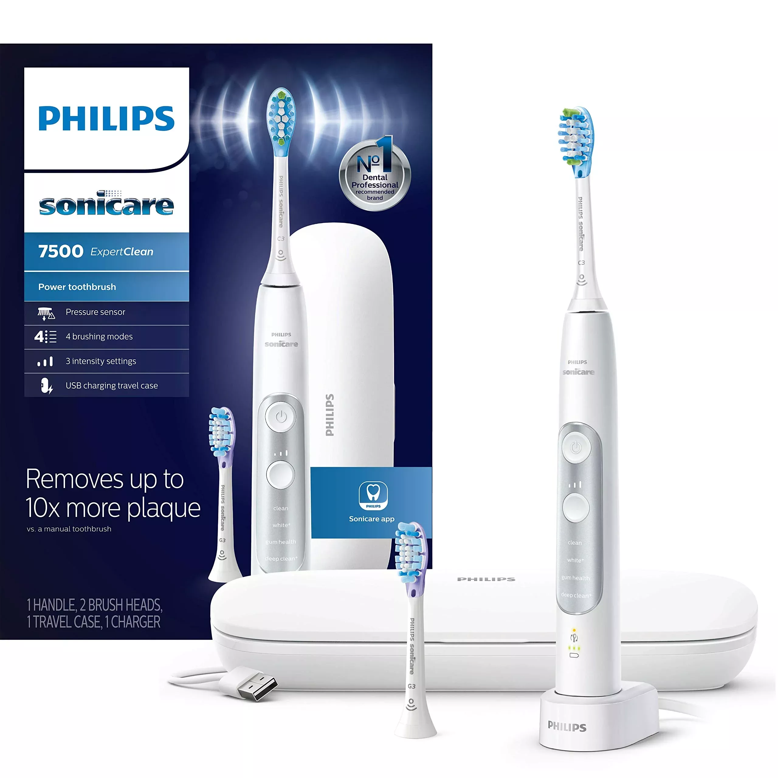 philips-sonicare-expertclean-7500-rechargeable-electric-power-toothbrush-white-h Philips Sonicare Expertclean 7500, Rechargeable Electric Power Toothbrush, White, Hx9690/06