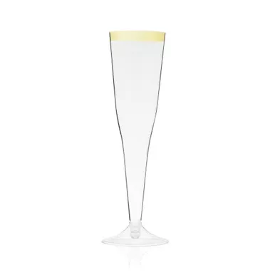 plastic-gold-rimmed-champagne-flutes-by-true Plastic Gold-Rimmed Champagne Flutes by True
