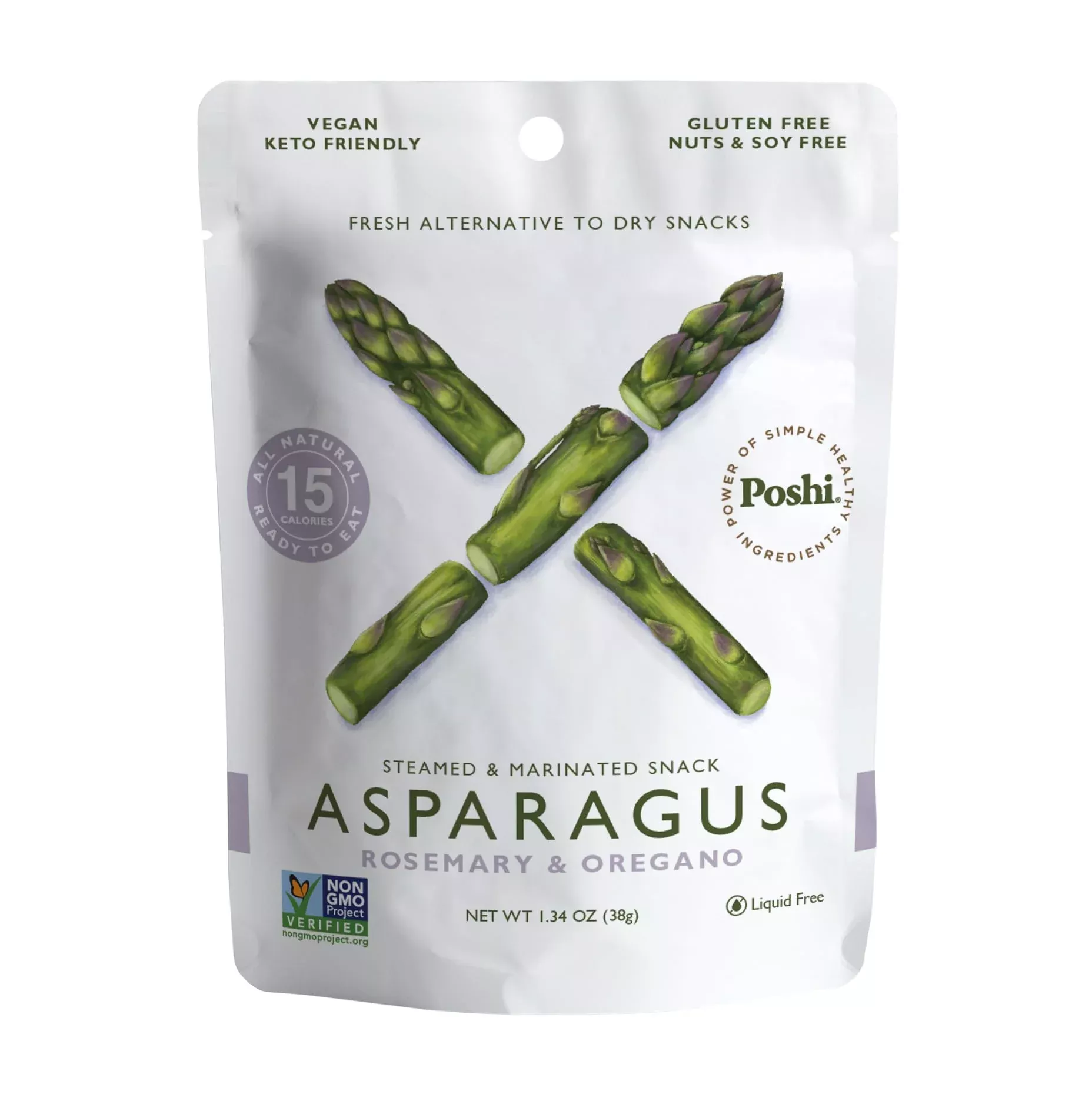 Poshi Marinated Asparagus Cuts Snack Pack