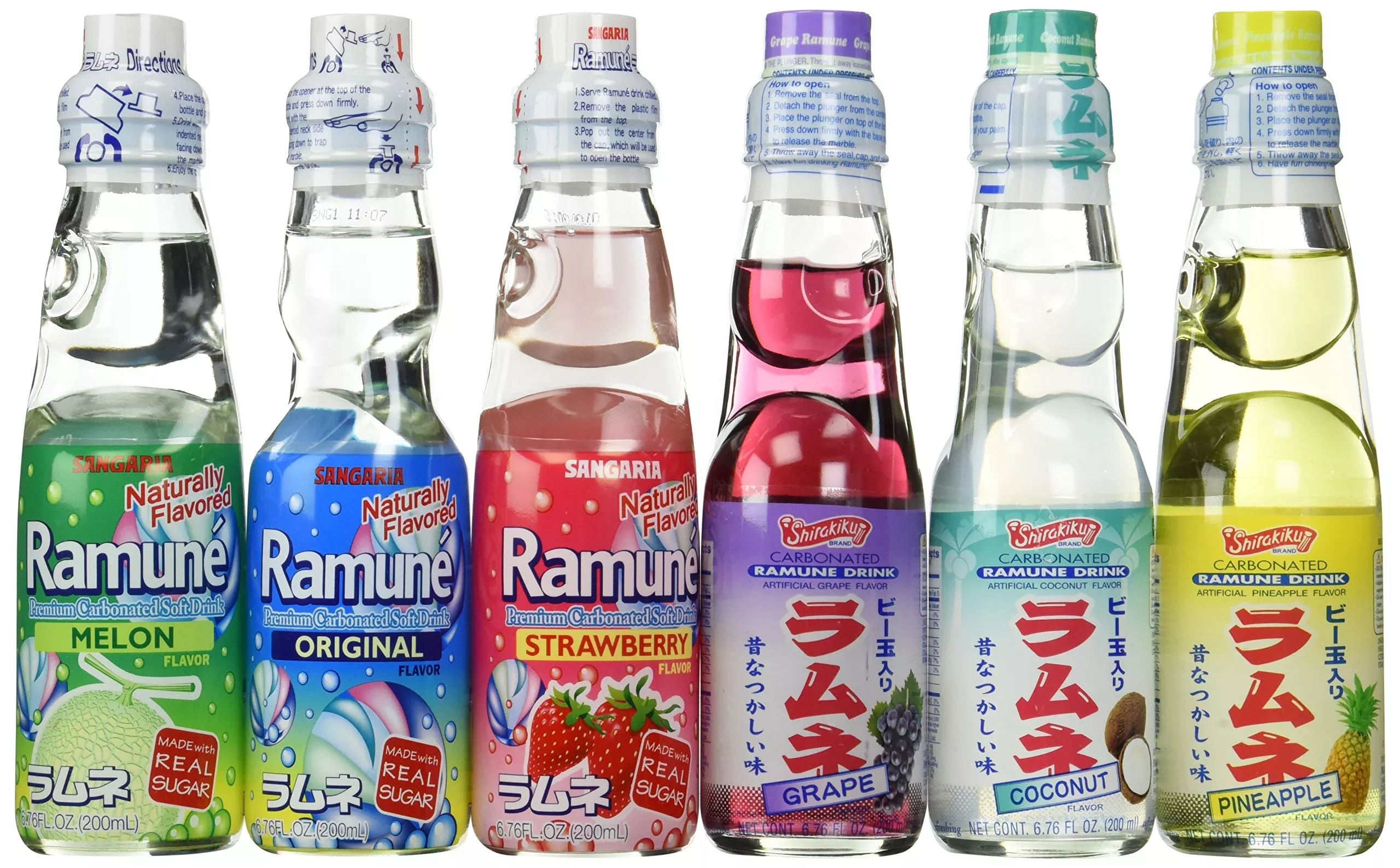 ramune-japanese-soft-drink-mix-variety-6-flavors-6-bottles Ramune Japanese Soft Drink Mix Variety 6 Flavors 6 Bottles