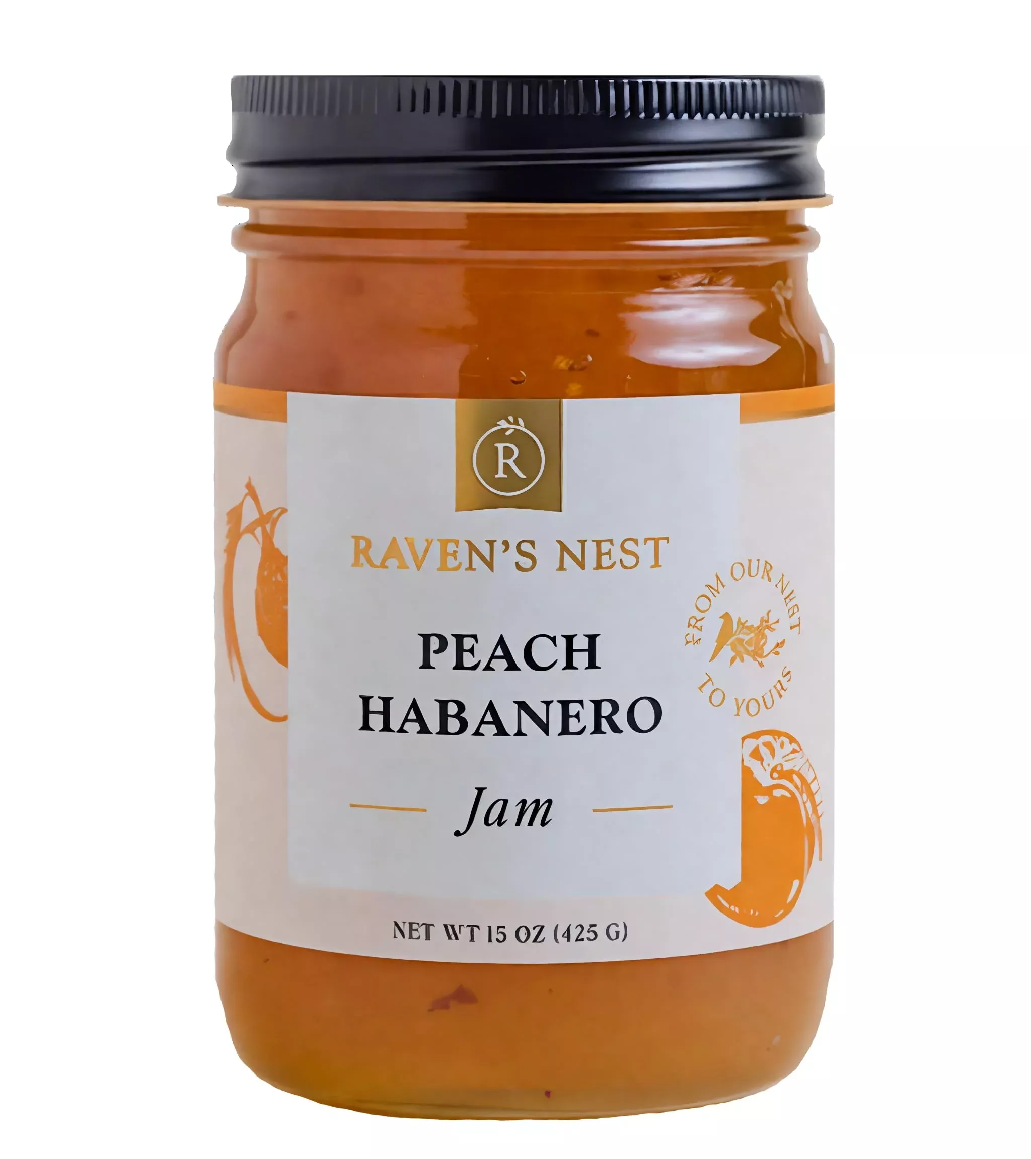raven-s-original-hot-pepper-all-natural-jam-15-ounce-jar-peach-habanero Raven'S Original Hot Pepper All Natural Jam - 15 Ounce Jar (Peach Habanero)