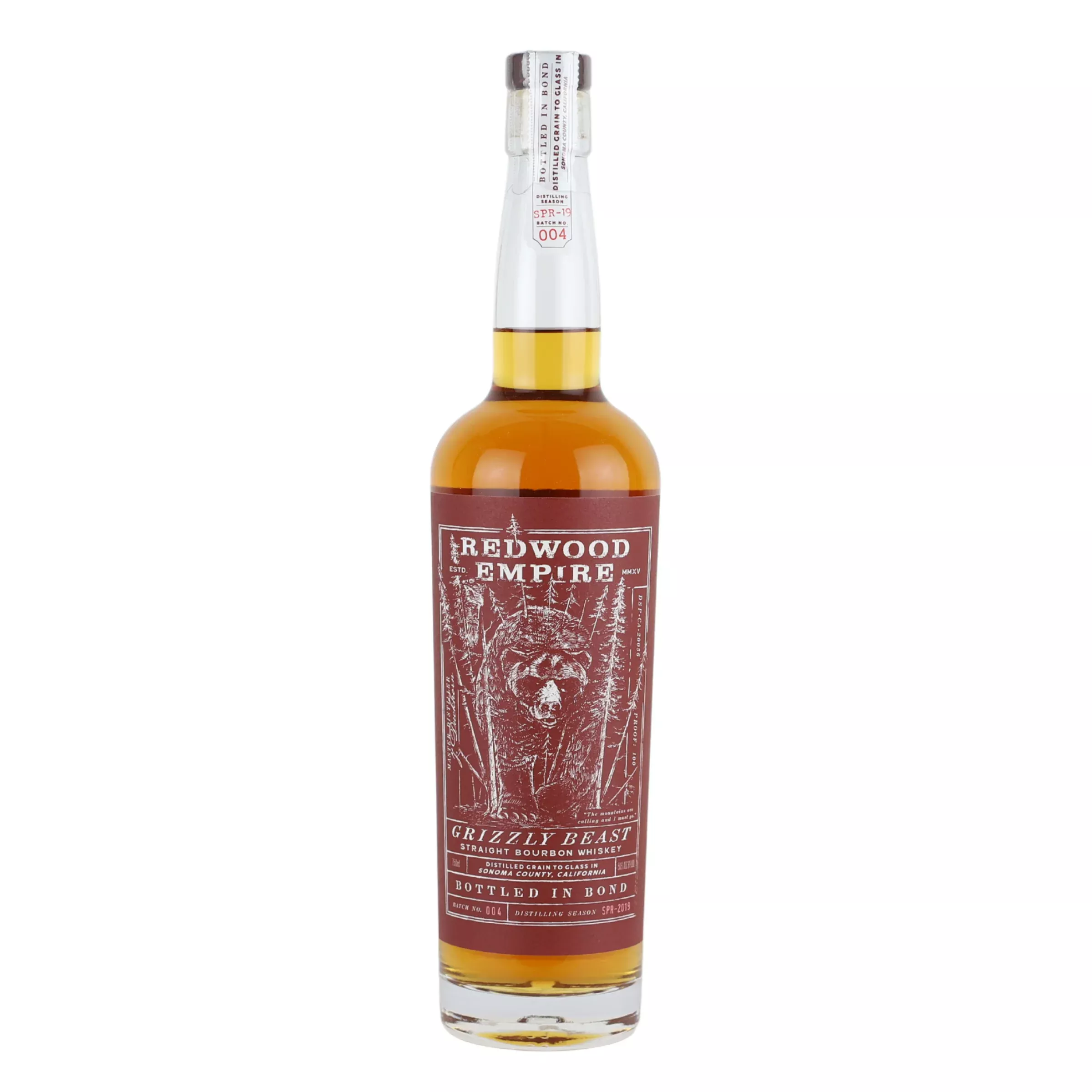 Redwood Empire Grizzly Beast Bottled in Bond Bourbon