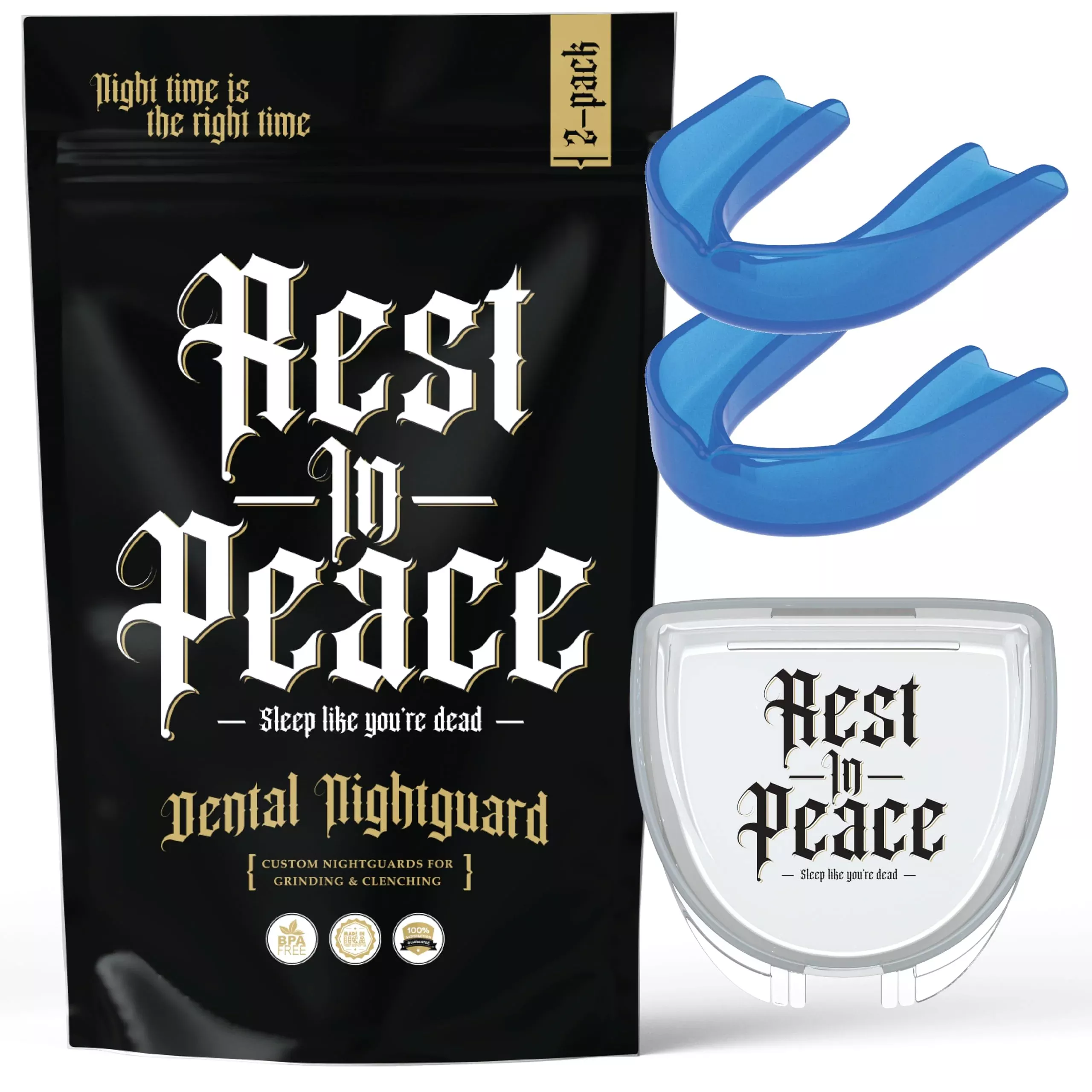 Rest In Peace Night Guard - Pack Of Two Moldable Mouth Guard For Teeth