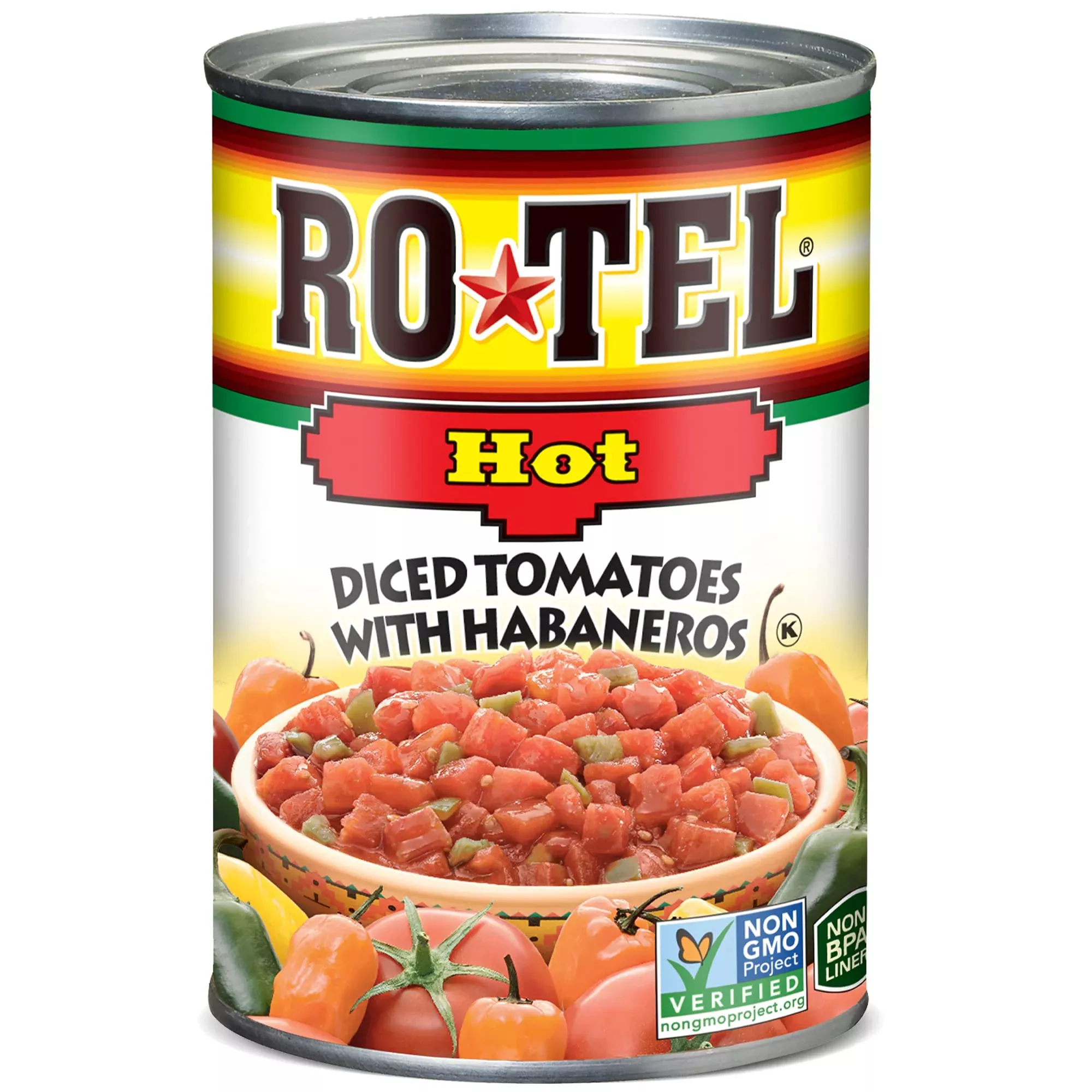 Ro-Tel Hot Diced Tomatoes With Habaneros, 10 Oz