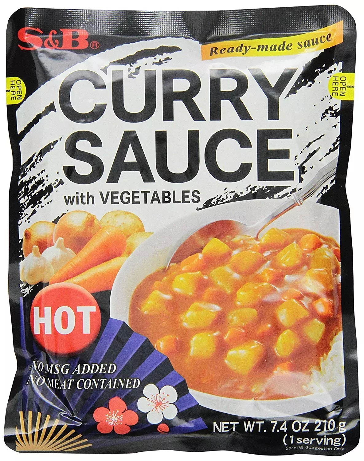 s-b-curry-sauce-with-vegetables-hot-7-4-ounce-pack-10 S&B Curry Sauce With Vegetables Hot, 7.4 Ounce (Pack Of 10)