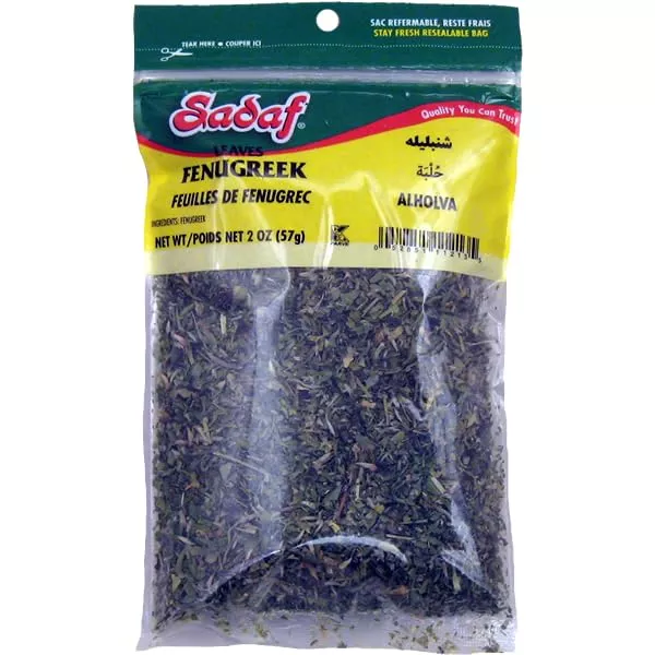 sadaf-dried-fenugreek-leaves-kasoori-methi-leaves-kosher-halal-2-oz-bag Sadaf Dried Fenugreek Leaves - Kasoori Methi Leaves- Kosher And Halal - 2 Oz Bag