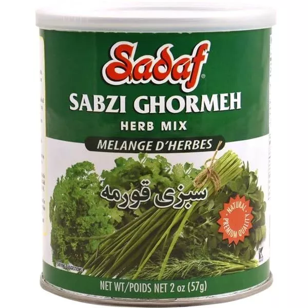sadaf-sabzi-ghormeh-ghormeh-sabzi-dried-herbs-mix-persian-spices-cooking-food-se Sadaf Sabzi Ghormeh- Ghormeh Sabzi Dried Herbs Mix - Persian Spices For Cooking And Food Seasoning- Natural Herb Mix - Kosher - 2 Oz Can