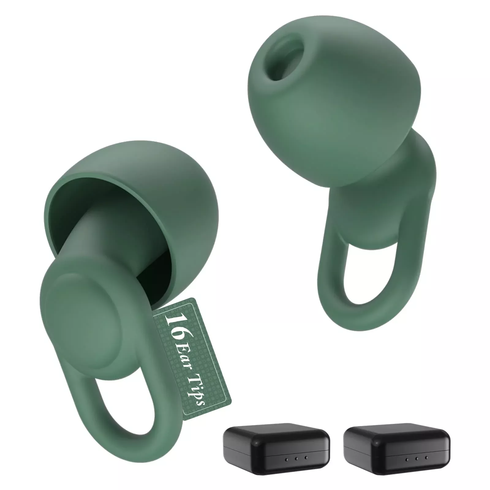 Silicone Ear Plugs For Noise Reduction - Reusable Soft Comfortable Earplugs For Sleeping,Noise Sensitivity & Flights -16 Ear Tip