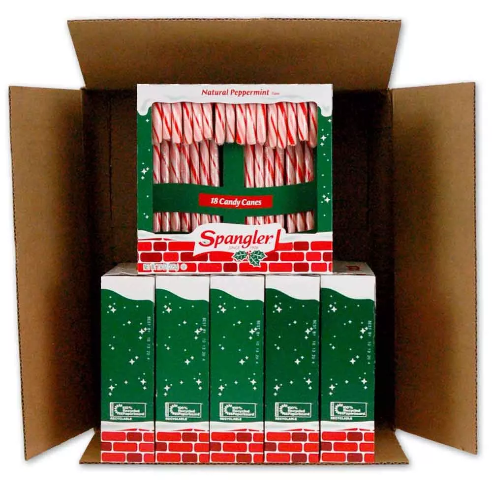 spangler-classic-red-white-peppermint-candy-canes-natural-peppermint-flavor-glut Spangler Classic Red And White Peppermint Candy Canes - Natural Peppermint Flavor, Gluten Free, Ou Kosher - 108 Individually Wrapped Candy Canes (6-18 Count Boxes)