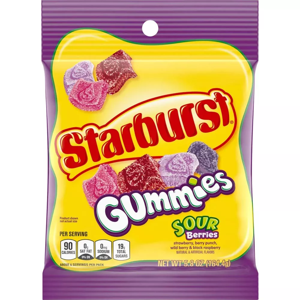 starburst-gummies-sour-berries-peg-5-8-ounce Starburst Gummies Sour Berries Peg 5.8 Ounce