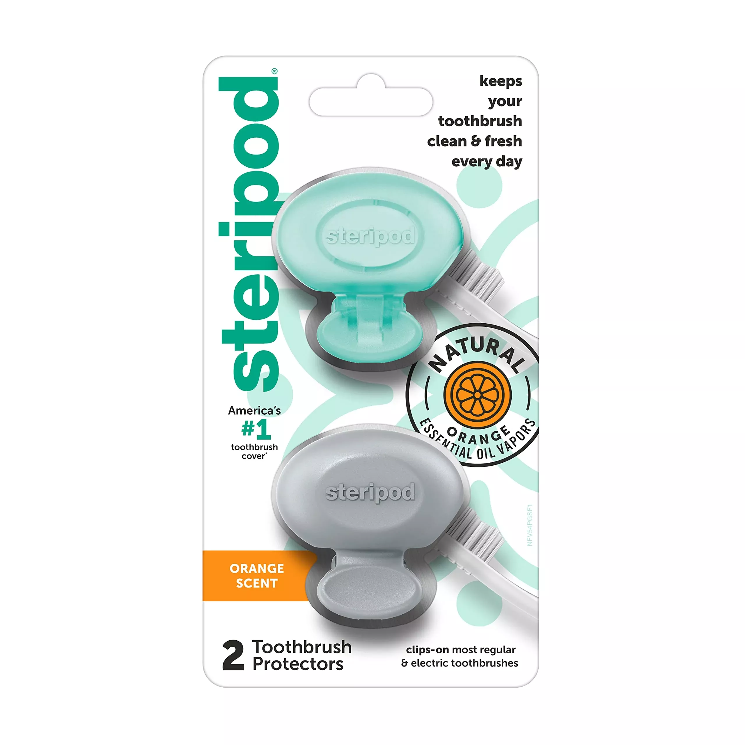 steripod-clip-on-toothbrush-protector-with-orange-essential-oils-keep Steripod Clip-On Toothbrush Protector With Orange Essential Oils, Keep