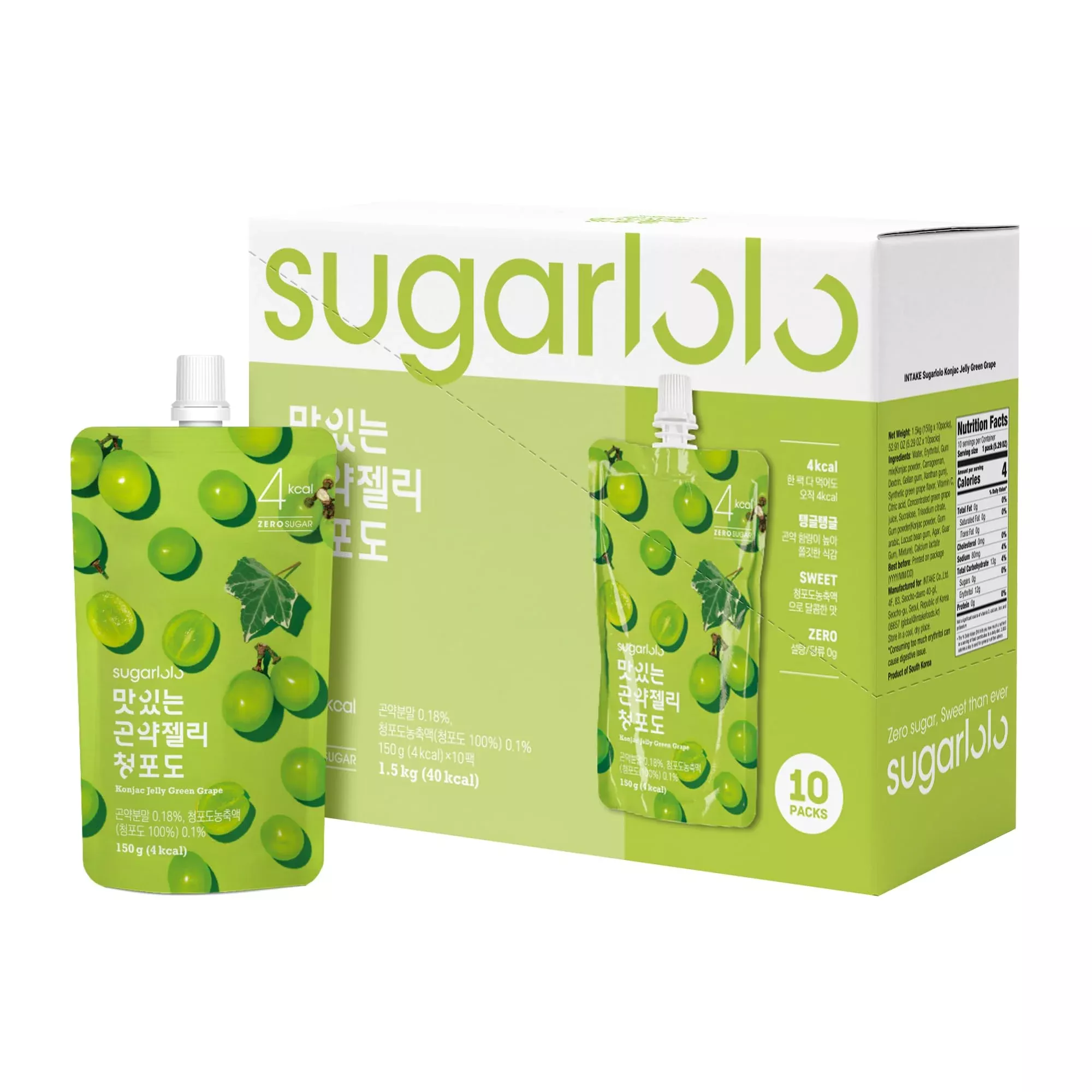 sugarlolo-konjac-sweet-green-grape-jelly-snack-5-29-oz-150g Sugarlolo Konjac Sweet Green Grape Jelly Snack - 5.29 Oz (150G)