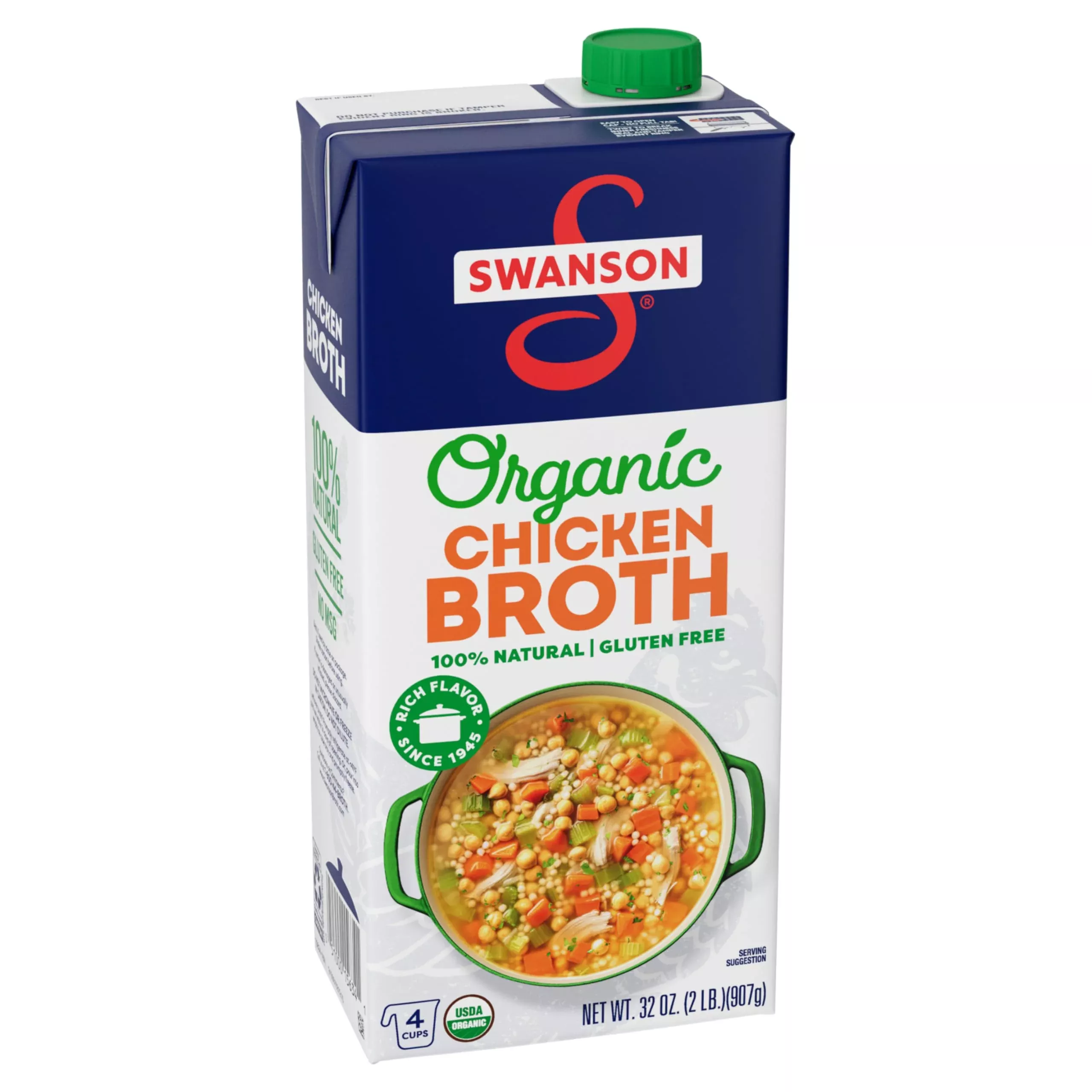 swanson-100-natural-organic-chicken-broth-32-oz-carton Swanson 100% Natural Organic Chicken Broth, 32 Oz Carton