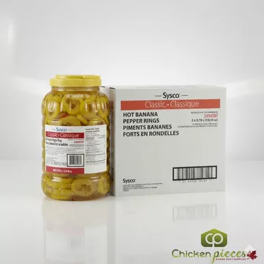 sysco-classic-hot-pickled-banana-pepper-rings-3-78l-2-case-128-fl-oz-16-lbs Sysco Classic Hot Pickled Banana Pepper Rings 3.78L (2/Case) - 128 fl oz (16 lbs)