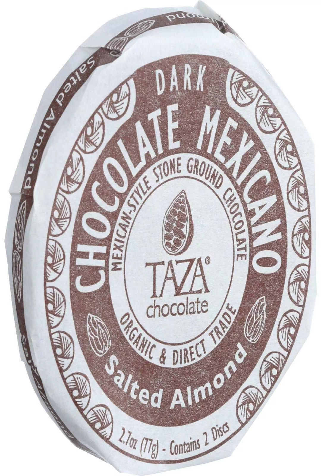 taza-chocolate-organic-mexicano-disc-40-dark-chocolate-salted-almond-2-7-ounce-1 Taza Chocolate Organic Mexicano Disc 40% Dark Chocolate, Salted Almond, 2.7 Ounce (1 Count), Vegan