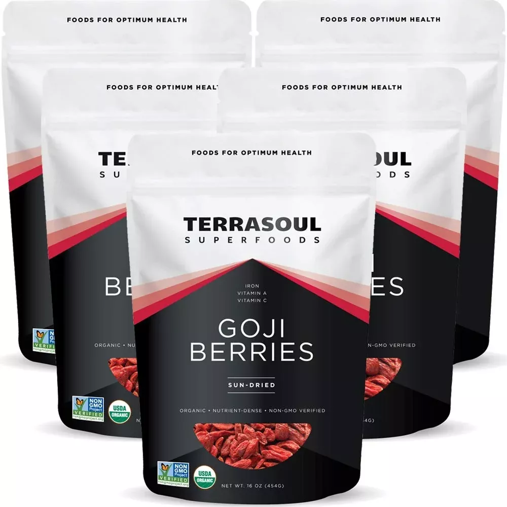 Terrasoul Superfoods Organic Goji Berries, 5 Lbs (5 Pack) - Large Size