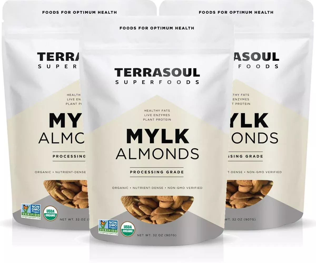 terrasoul-superfoods-raw-unpasteurized-organic-almonds-mylk-grade-6-pounds Terrasoul Superfoods Raw Unpasteurized Organic Almonds (Mylk Grade), 6 Pounds