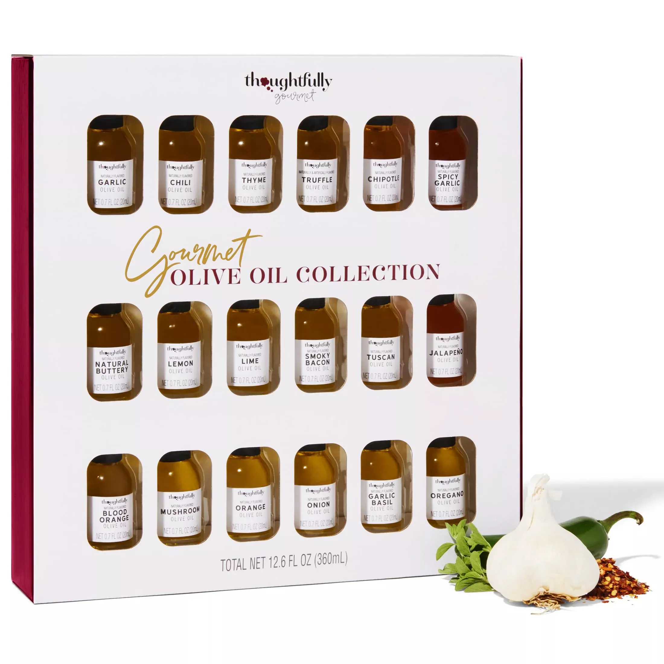 thoughtfully-gourmet-olive-oil-sampler-gift-set-includes-uniquely-flavored-extra Thoughtfully Gourmet, Olive Oil Sampler Gift Set, Includes Uniquely Flavored Extra Virgin Cold Pressed Spanish Olive Oil, Flavors Include Garlic, Chili, Chipotle And More, Pack Of 18