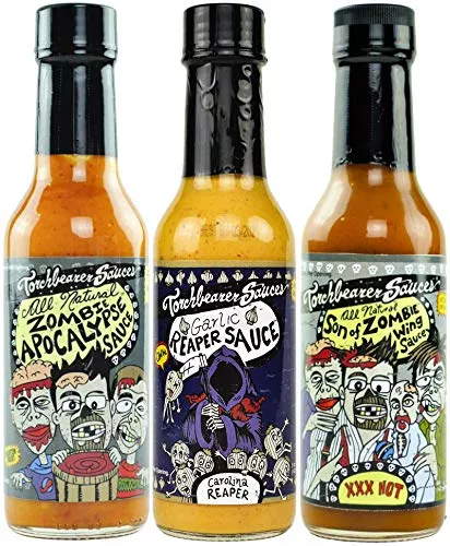 torchbearer-sauces-hot-sauce-bundle-set-5-oz-each-zombie-apocalypse-garlic-reape Torchbearer Sauces Hot Sauce Bundle Set, 5 Oz Each: Zombie Apocalypse, Garlic Reaper, & Son Of Zombie