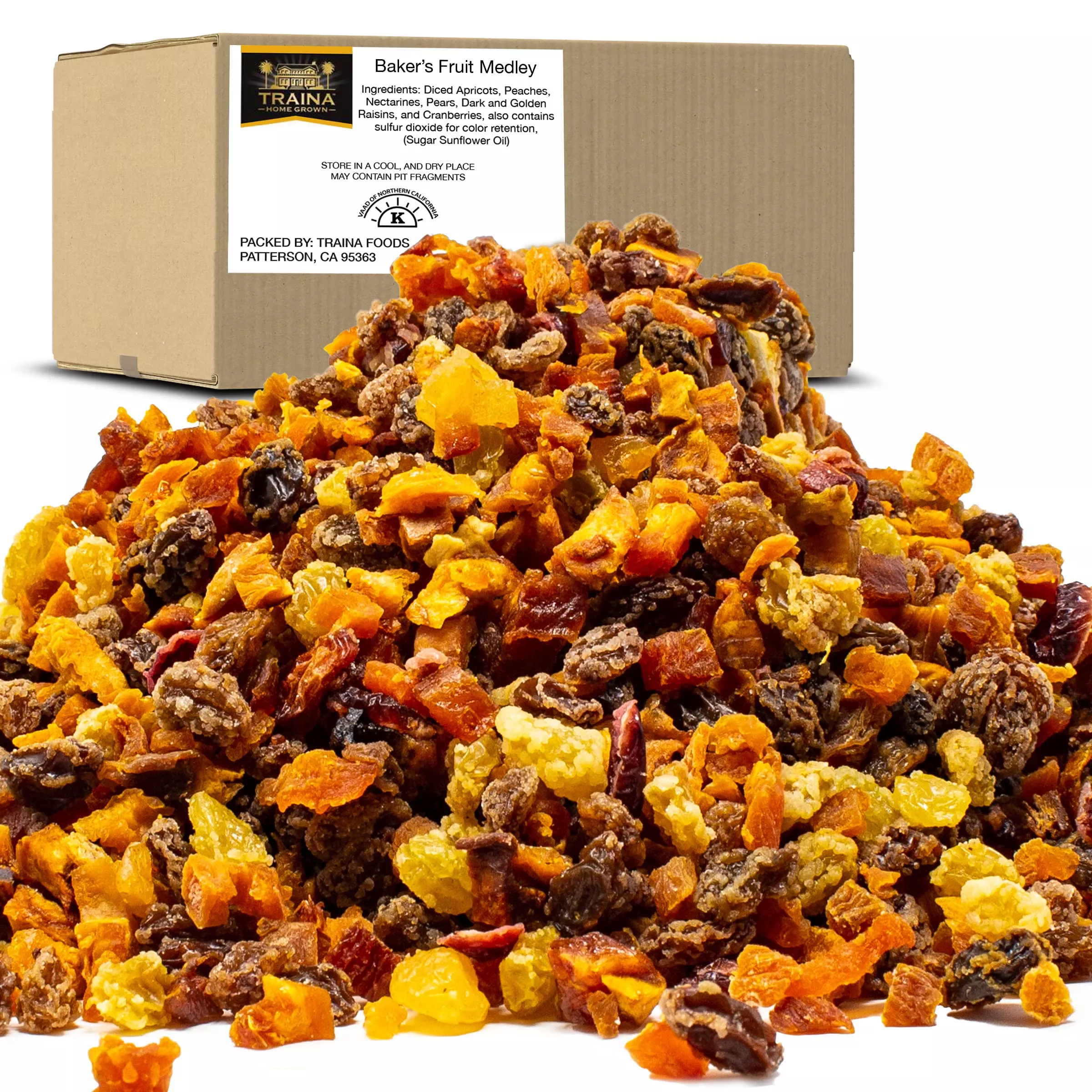 traina-home-grown-sun-dried-baker-s-fruit-medley-diced-peaches-cranberries-apric Traina Home Grown Sun Dried Baker’S Fruit Medley - Diced Peaches, Cranberries, Apricots, Pears, Nectarines, And Raisins - Non Gmo, Gluten Free, Value Size(5 Lbs)