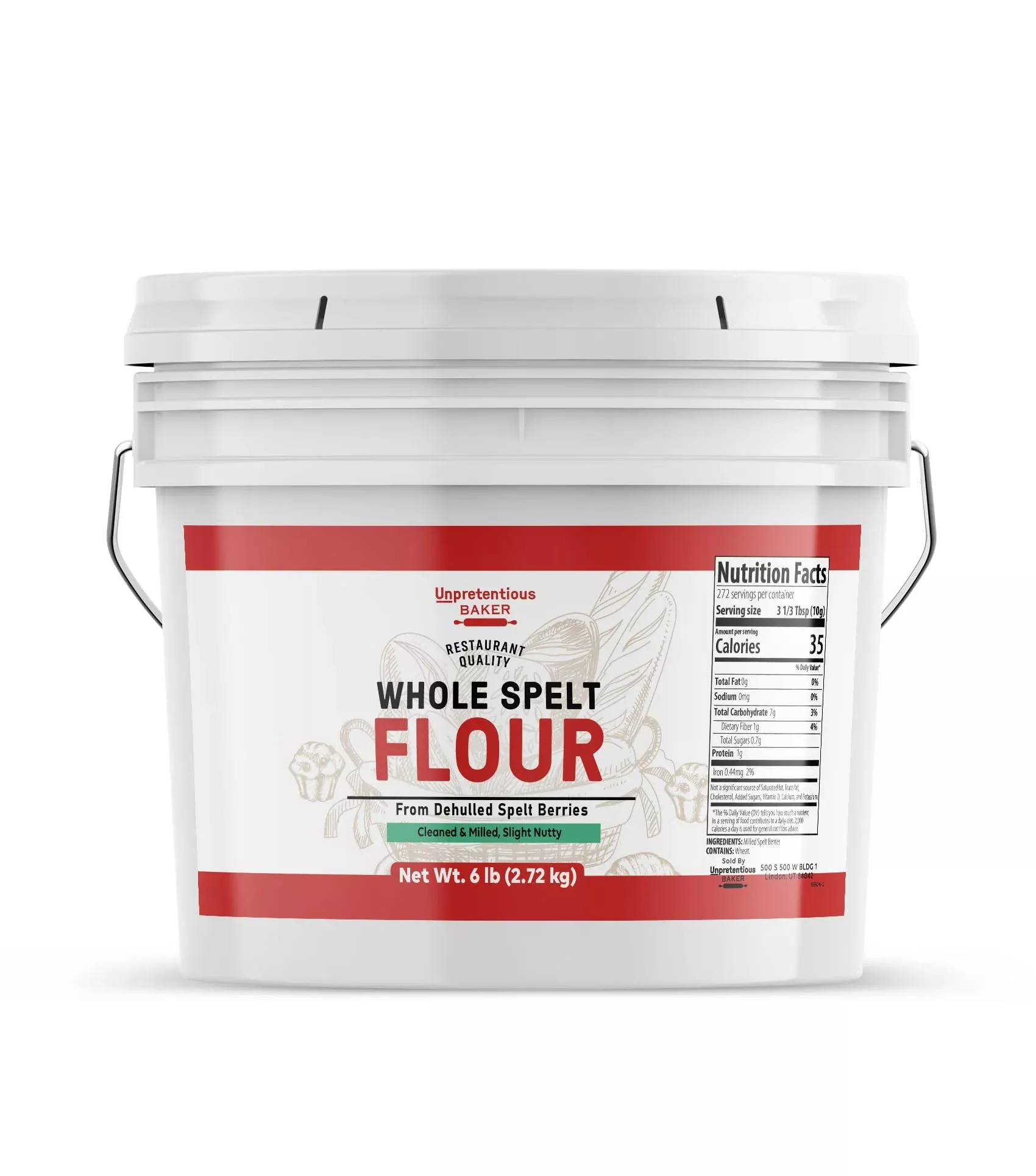 Unpretentious Whole Spelt Flour, 1 Gallon, Light & Airy Flour, From Dehulled Spelt Berries