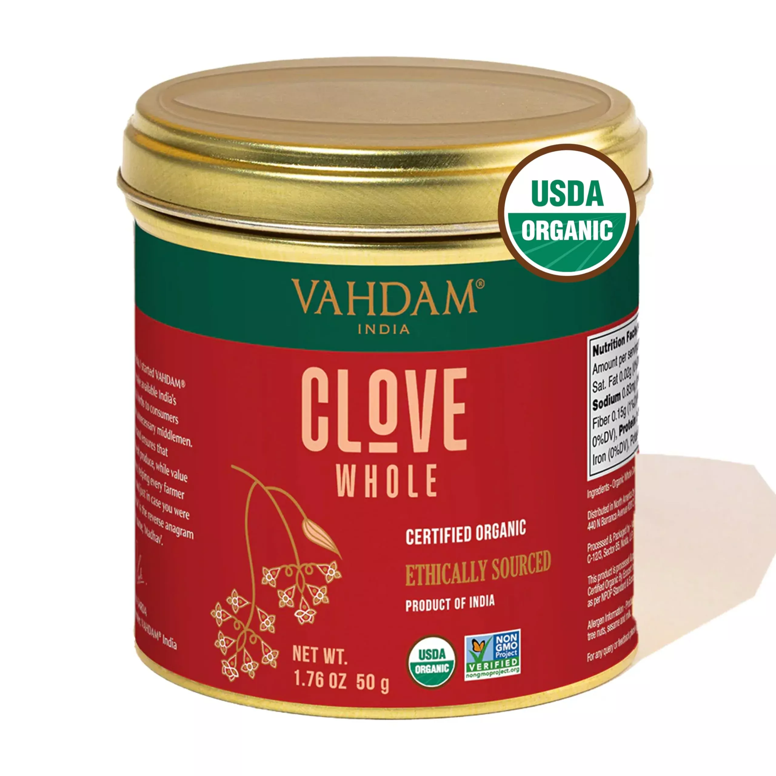 vahdam-organic-clove-whole-1-7oz-50g-handpicked-whole-cloves-gluten-free-non-gmo Vahdam, Organic Clove Whole (1.7Oz/50G) Handpicked Whole Cloves, Gluten Free, Non Gmo, 100% Raw