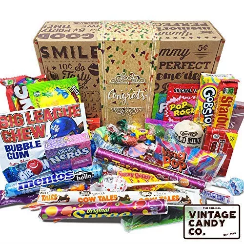 vintage-candy-congratulations-care-package-nostalgia-candies-basket-congrats-gif Vintage Candy Congratulations Care Package - Nostalgia Candies Basket Congrats Gift Box - Fun Pride Gift For Boy Or Girl - Perfect For Adults, College Students, Friend, Teens, Man Or Woman