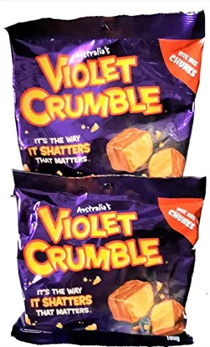 violet-crumble-170-grams-x-two-multi-packs-340g-total-bite-size-honey-comb-chunk Violet Crumble 170 Grams X Two Multi Packs (340G Total). Bite Size Honey Comb Chunks Coated In Dairy Milk Chocolate. Imported From Australia