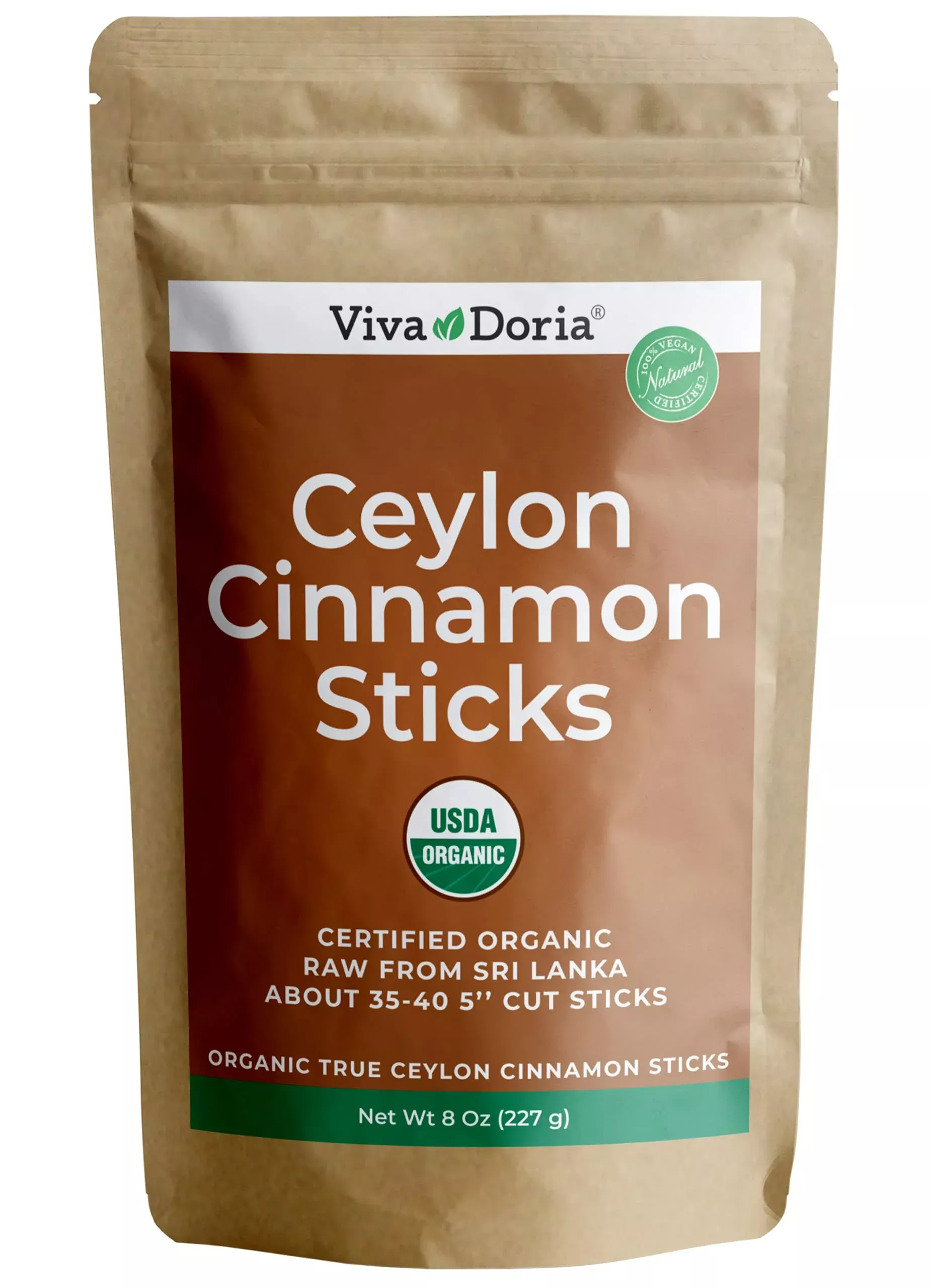 viva-doria-organic-ceylon-cinnamon-sticks-3-cut-alba-grade-true-cinnamon-8-oz Viva Doria Organic Ceylon Cinnamon Sticks, 3'' Cut, Alba Grade, True Cinnamon, 8 Oz,