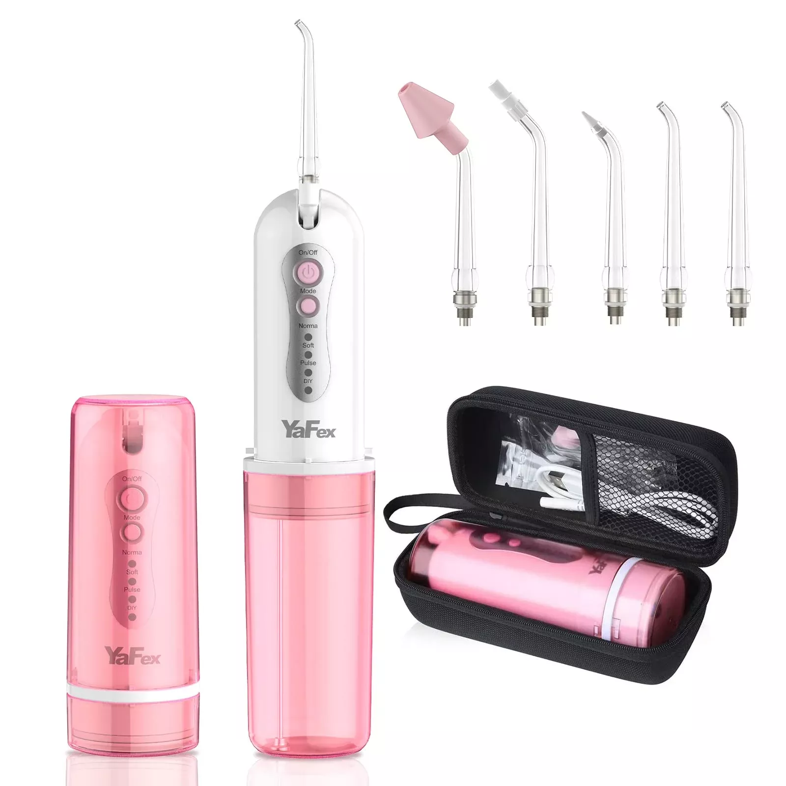 water-dental-flosser-cordless-teeth-portable-oral-irrigator-rechargeable-collaps Water Dental Flosser Cordless For Teeth: Portable Oral Irrigator Rechargeable Collapsible Travel Teeth Cleaner With Case, 4 Mode