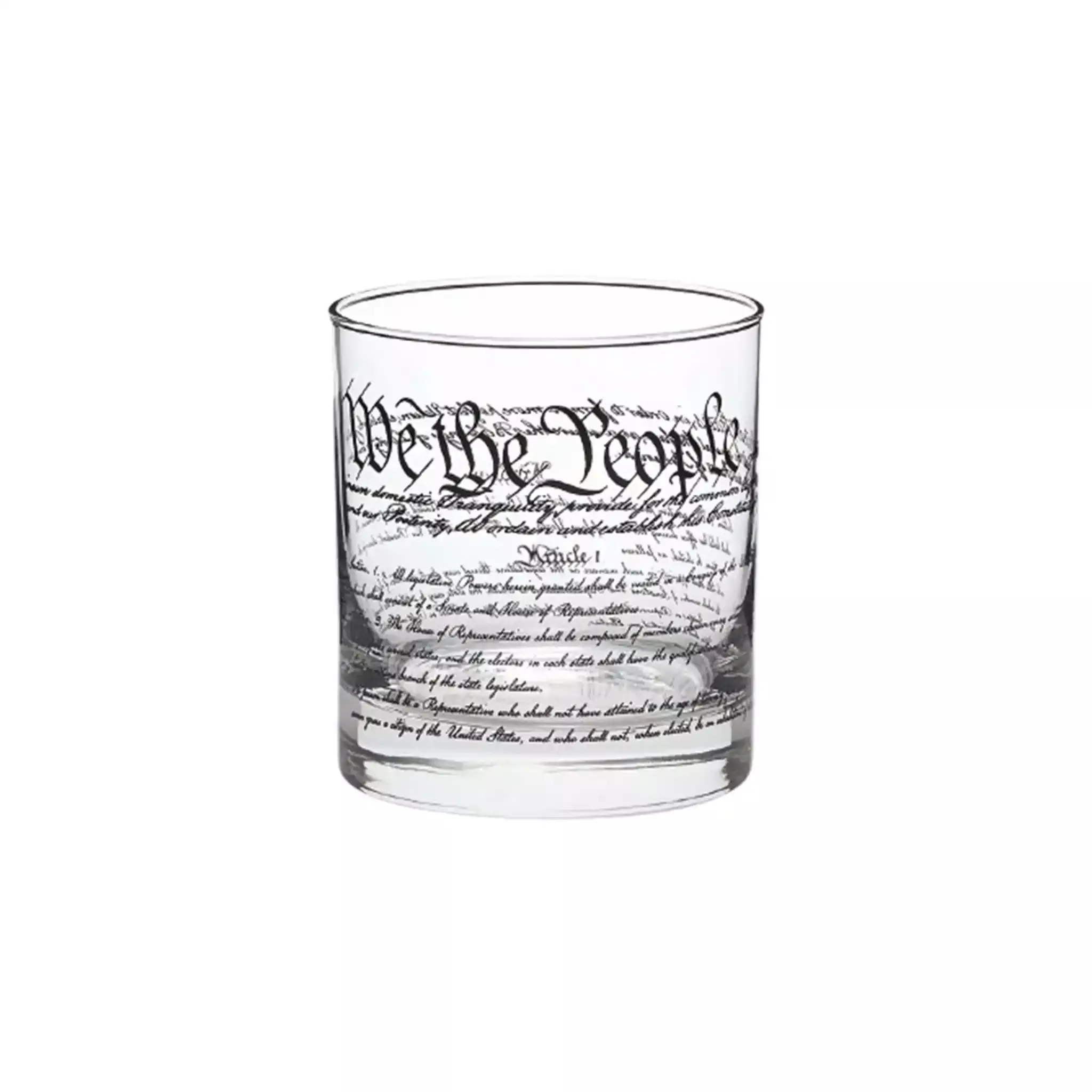 WELL TOLD CONSTITUTION ETCHED WHISKEY GLASS SINGLE