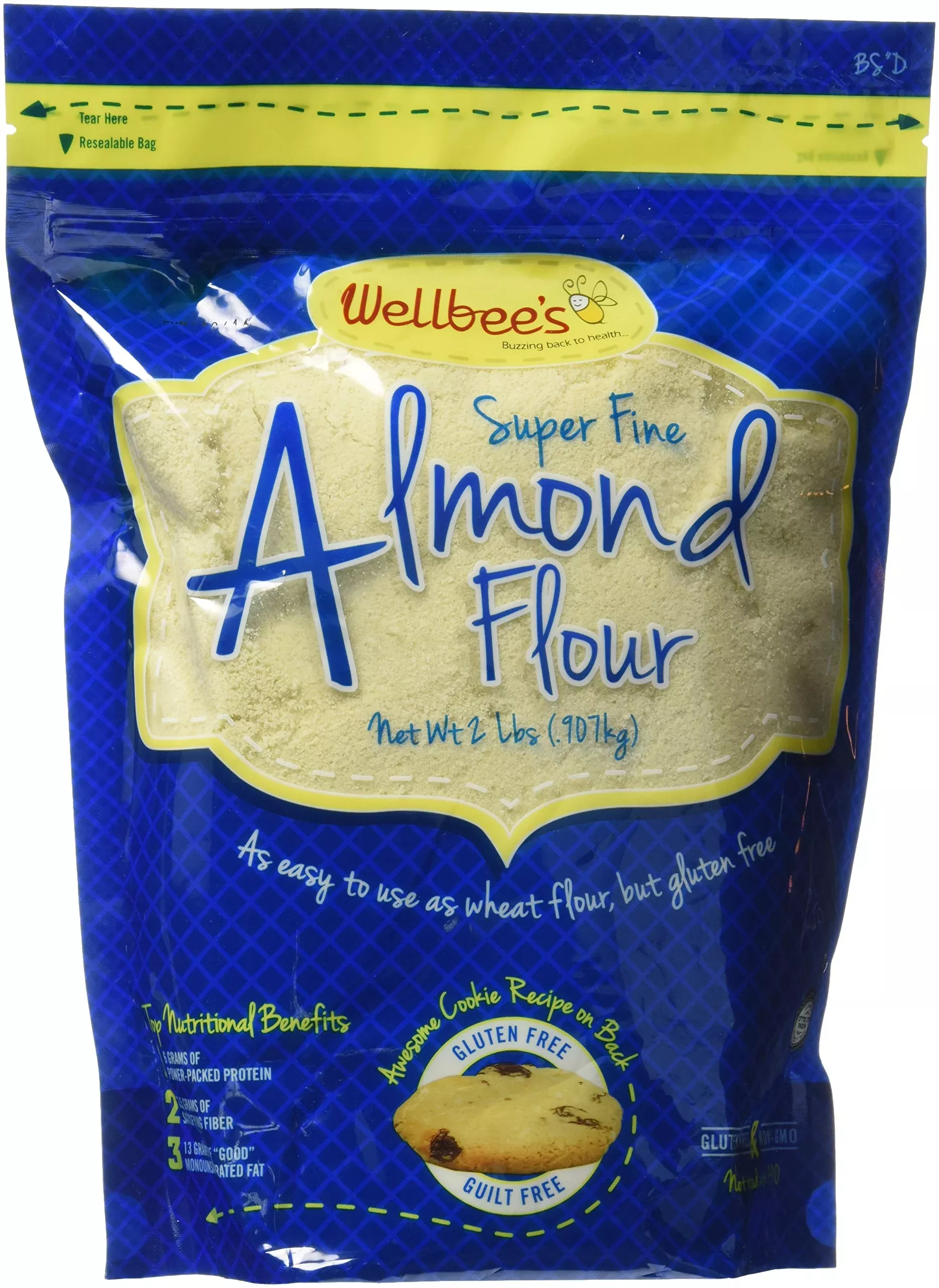 wellbee-s-almond-flour-extra-fine-gluten-free-blanched-low-carb-all-purpose-2-lb Wellbee'S Almond Flour, Extra Fine, Gluten Free, Blanched, Low Carb, All Purpose, 2 Lbs