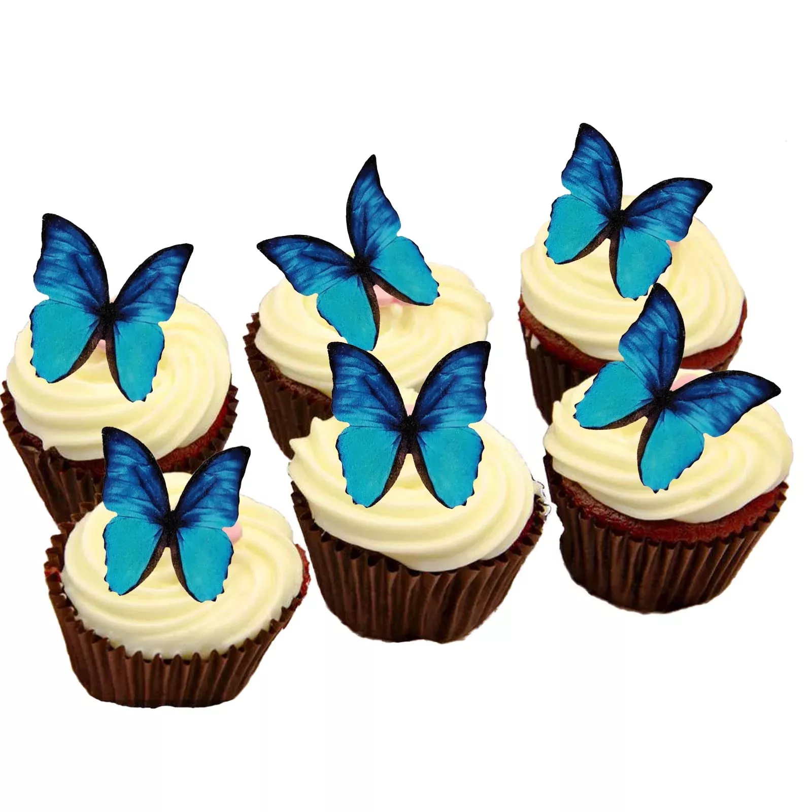 weraru-48pcs-edible-wafer-paper-butterflies-cupcake-topper-blue-cake-decorations Weraru 48Pcs Edible Wafer Paper Butterflies Cupcake Topper Blue Cake Decorations
