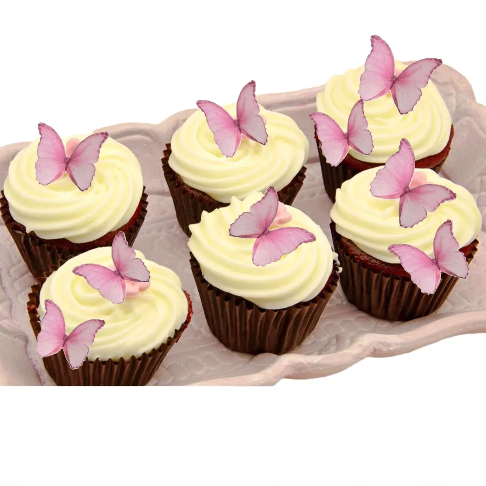 weraru-48pcs-edible-wafer-paper-butterflies-cupcake-topper-pink-cake-decorations Weraru 48Pcs Edible Wafer Paper Butterflies Cupcake Topper Pink Cake Decorations