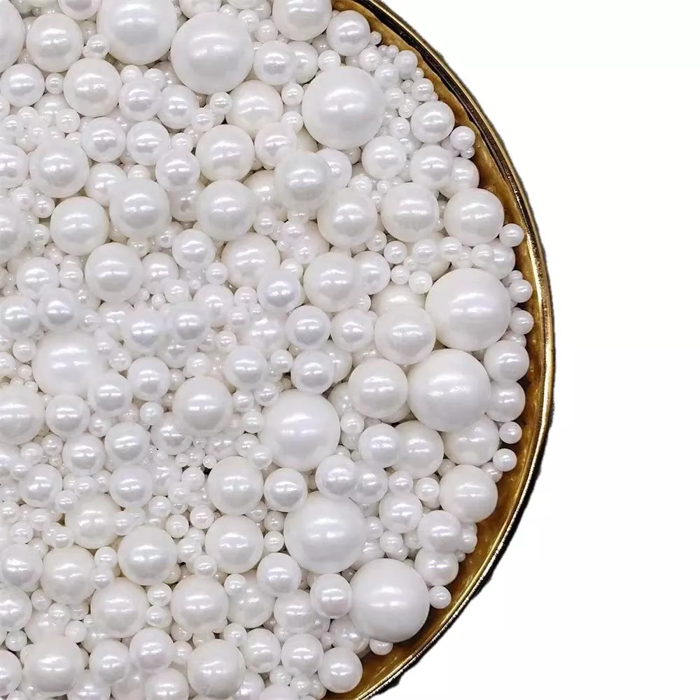 white-edible-pearls-christmas-sprinkles-cake-sprinkles-cookie-sprinkles-sugar-pe White Edible Pearls Christmas Sprinkles,Cake Sprinkles,Cookie Sprinkles,Sugar Pearl, Edible Candy Pearls 130G 4.6Oz For Cake Cup