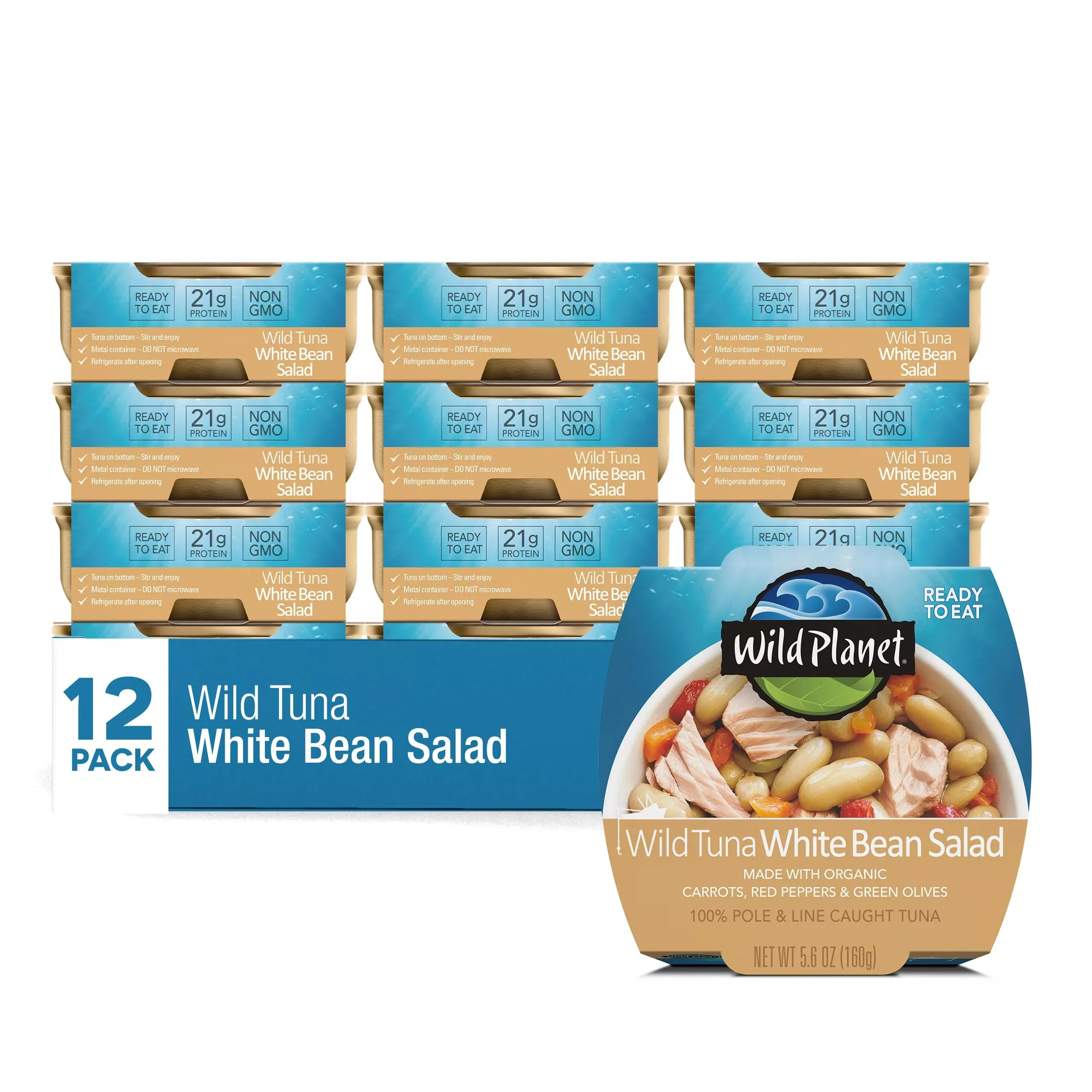 wild-planet-ready-to-eat-wild-tuna-white-bean-salad-with-organic-chickpeas-carro Wild Planet Ready-To-Eat Wild Tuna White Bean Salad With Organic Chickpeas, Carrots, Red Peppers & Green Olives 5.6Oz (Pack Of 1