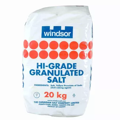 Windsor Salt Fine Hi-Grade 20 kg (44.09 lbs) - Canadian Made
