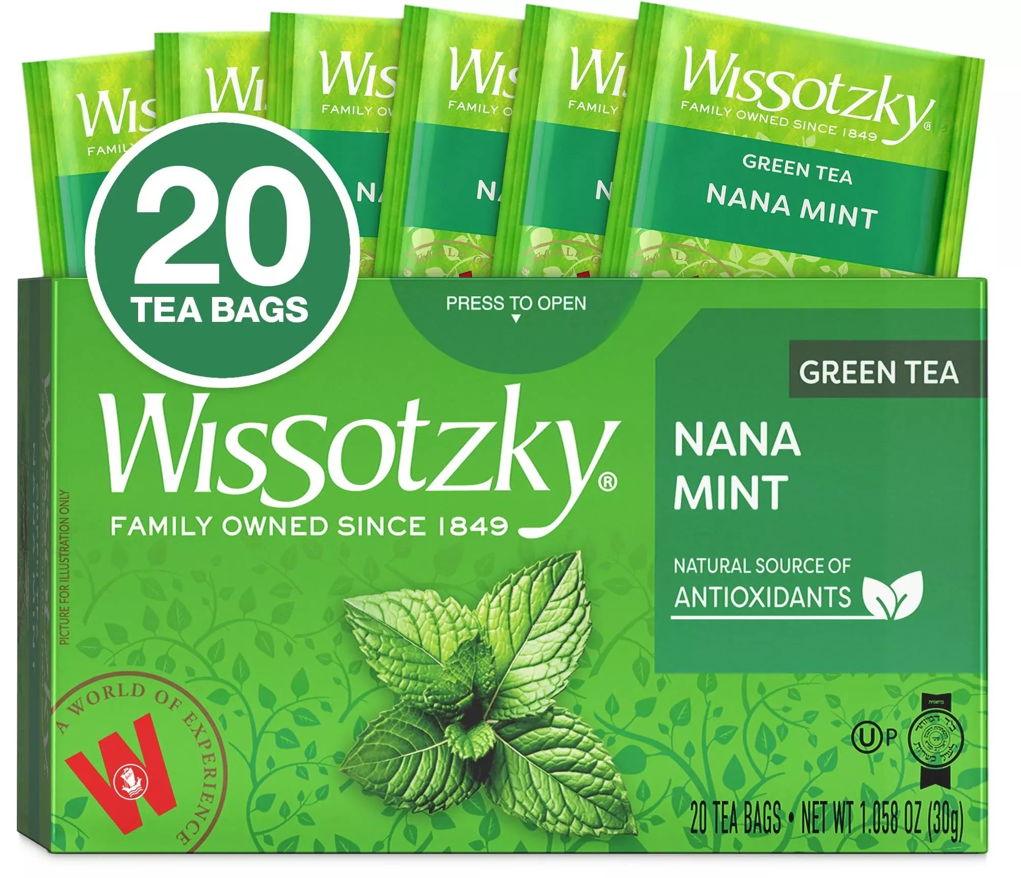 wissotzky-nana-mint-green-tea-20-tea-bags Wissotzky Nana Mint Green Tea, 20 Tea Bags