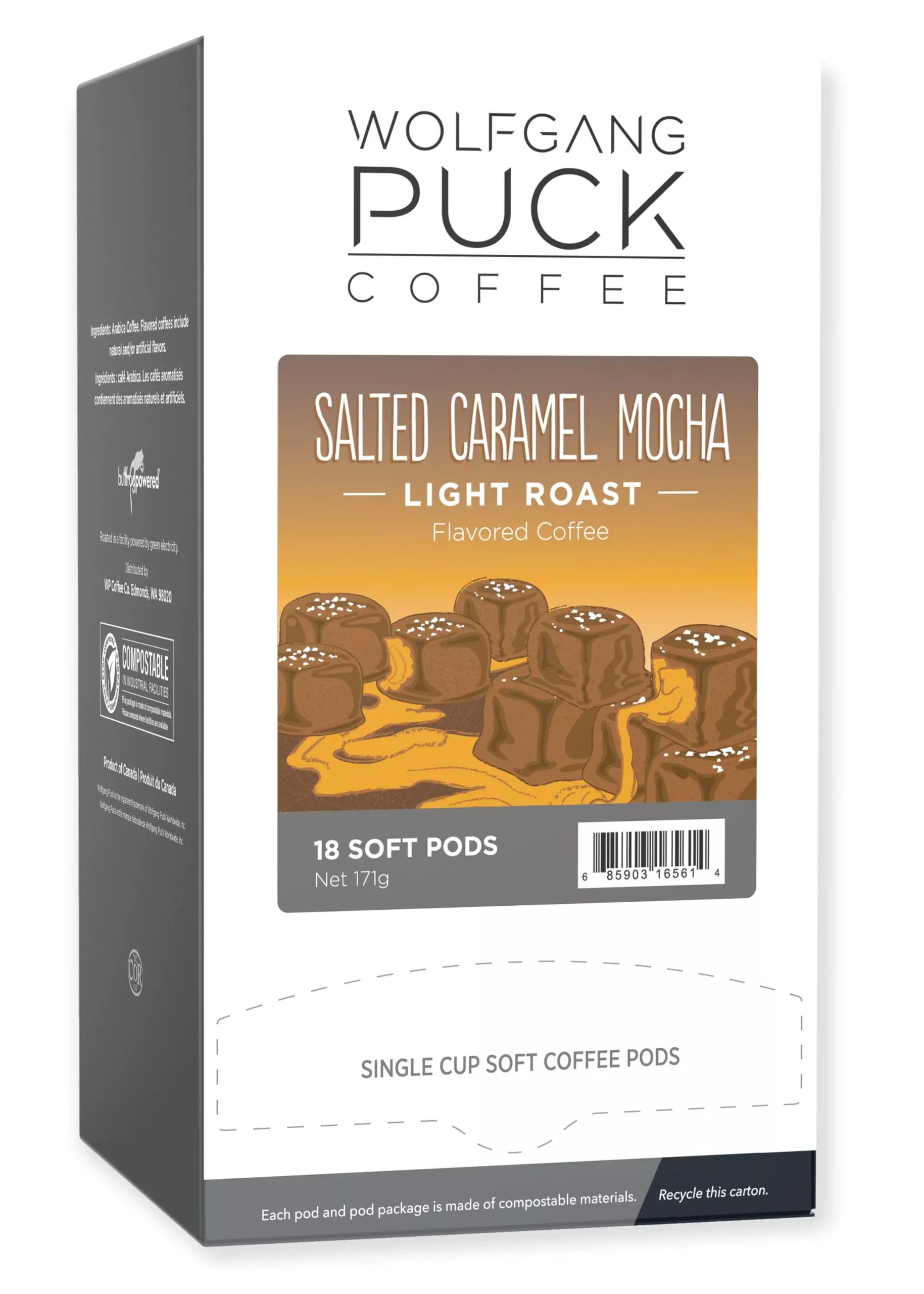 wolfgang-puck-coffee-soft-pods-salted-caramel-mocha-18-count-pack-o Wolfgang Puck Coffee Soft Pods, Salted Caramel Mocha, 18 Count (Pack O