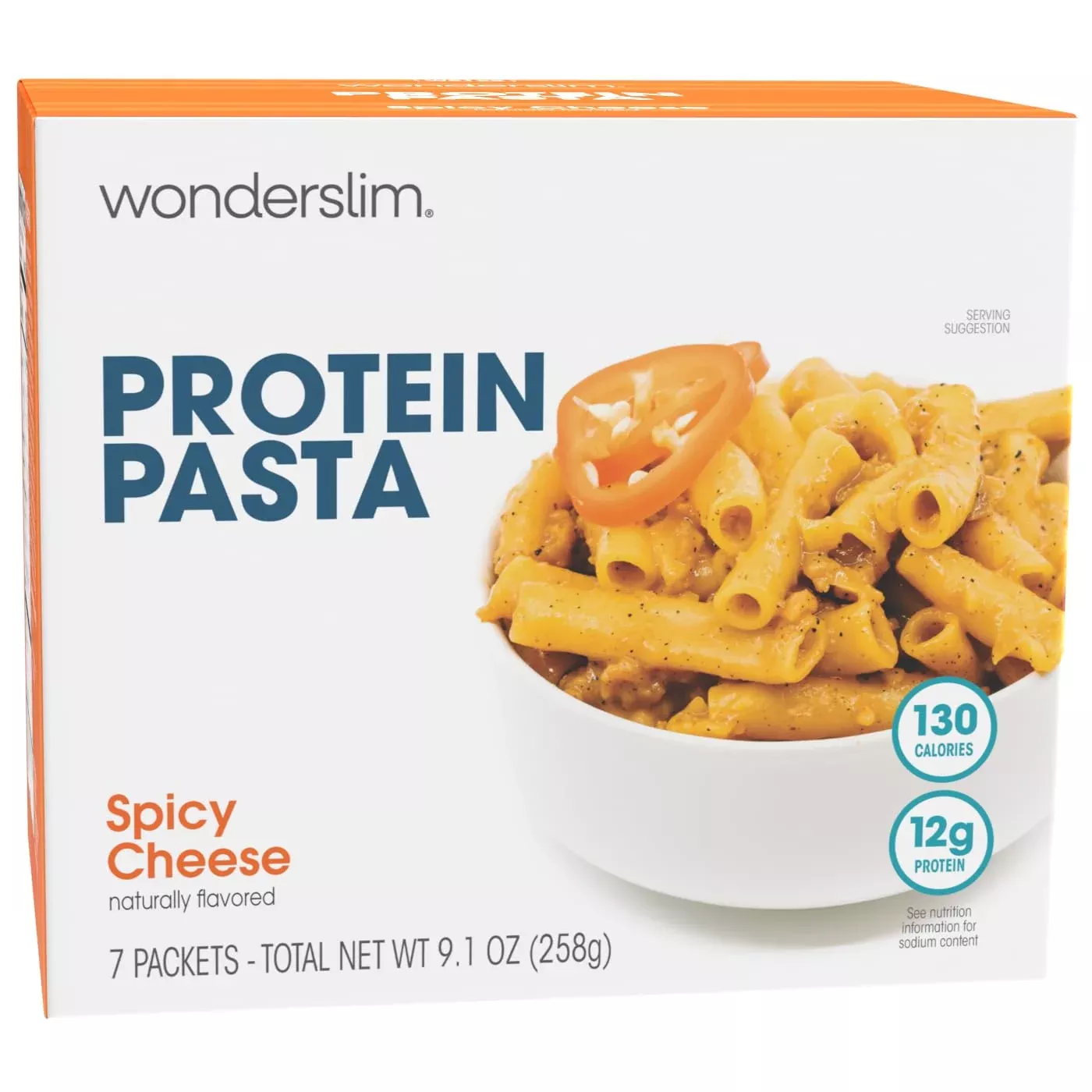 wonderslim-protein-pasta-spicy-cheese-130-calories-12g-protein-7ct Wonderslim Protein Pasta, Spicy Cheese, 130 Calories, 12G Protein (7Ct)