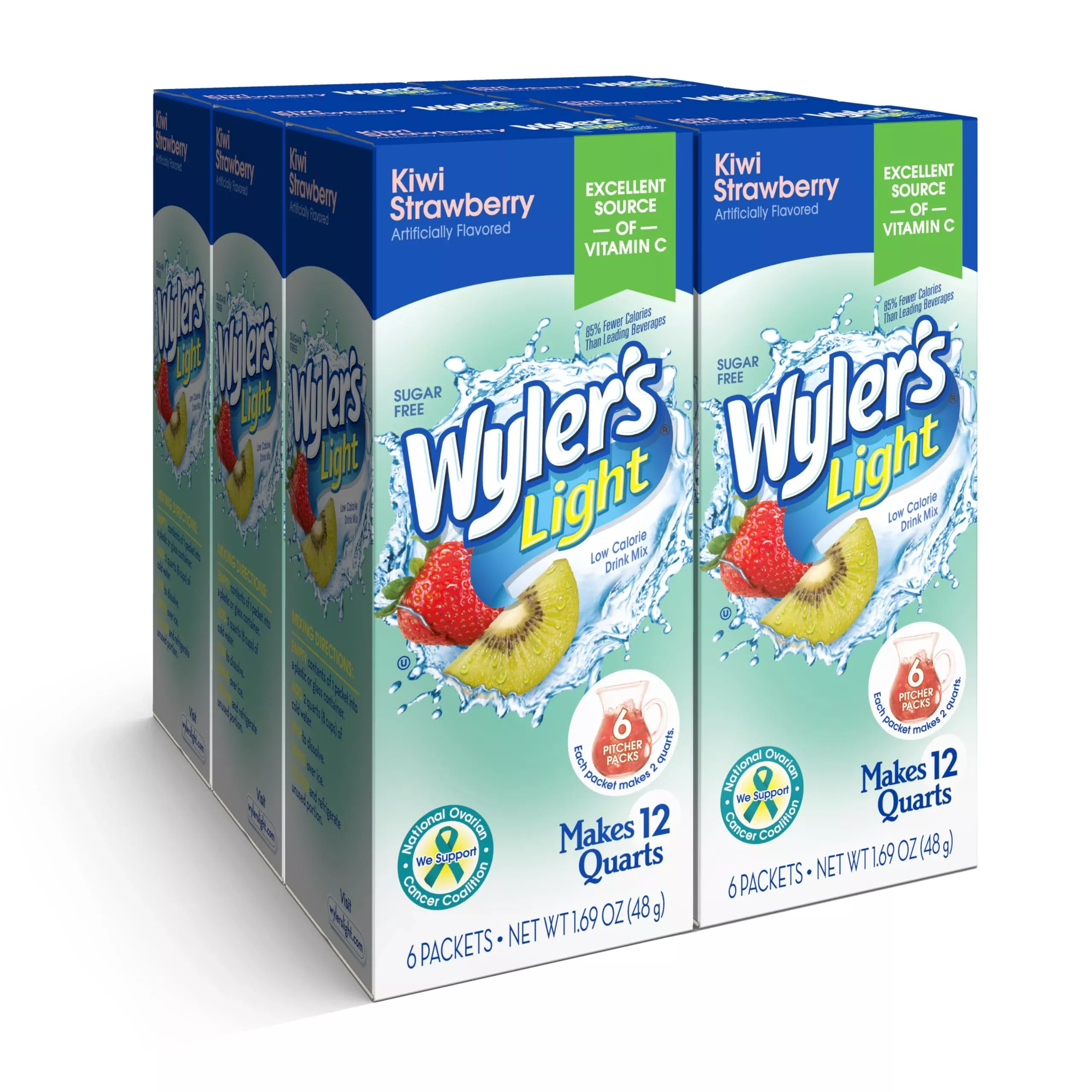 wyler-s-light-pitcher-packs-water-drink-mix-kiwi-strawberry-6-boxes-36-pitcher-p Wyler'S Light Pitcher Packs, Water Drink Mix, Kiwi Strawberry, 6 Boxes (36 Pitcher Packets)