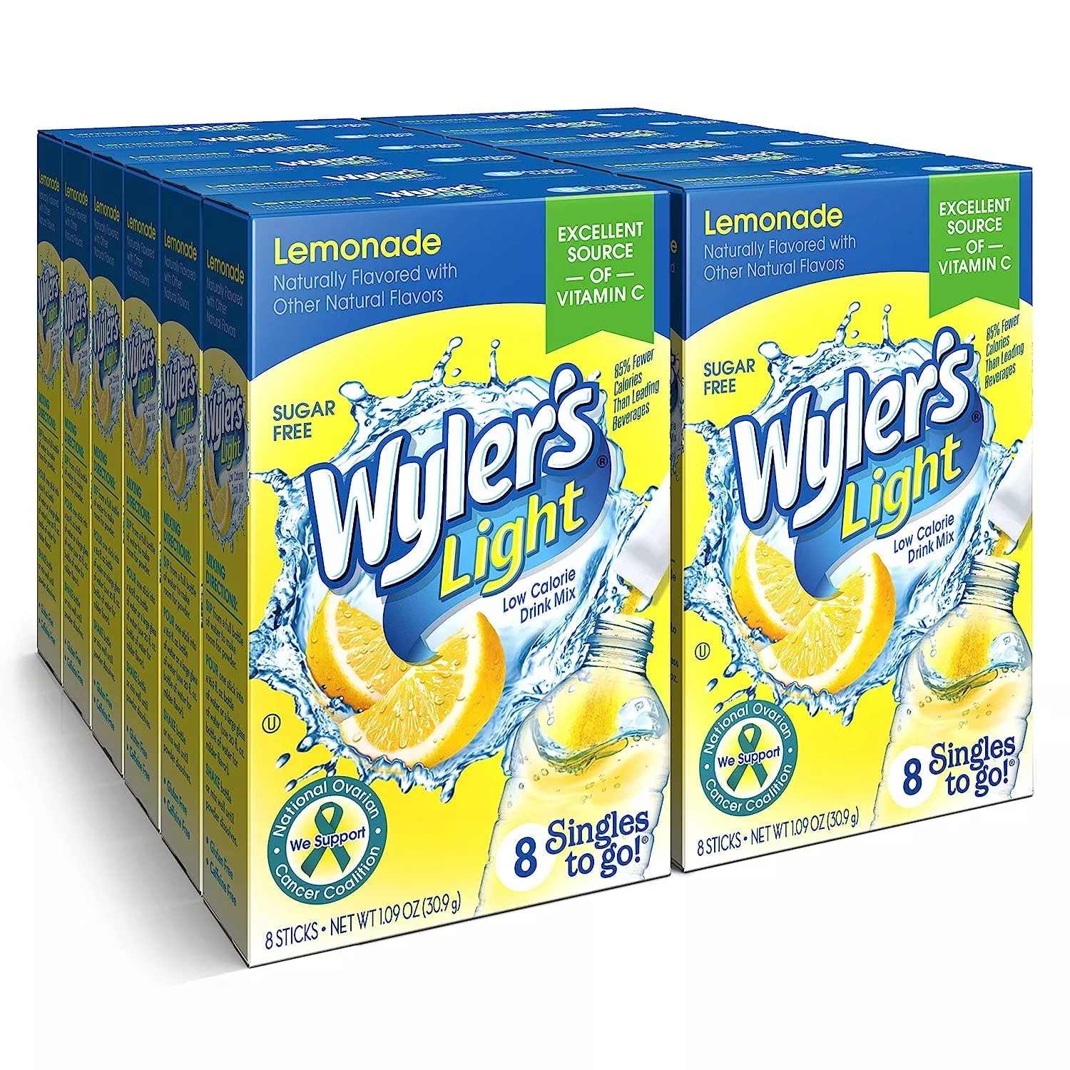 wyler-s-light-singles-to-go-powder-packets-water-drink-mix-lemonade-12-boxes-8-s Wyler'S Light Singles To Go Powder Packets, Water Drink Mix, Lemonade, 12 Boxes, 8 Servings Per Box, 96 Total Servings