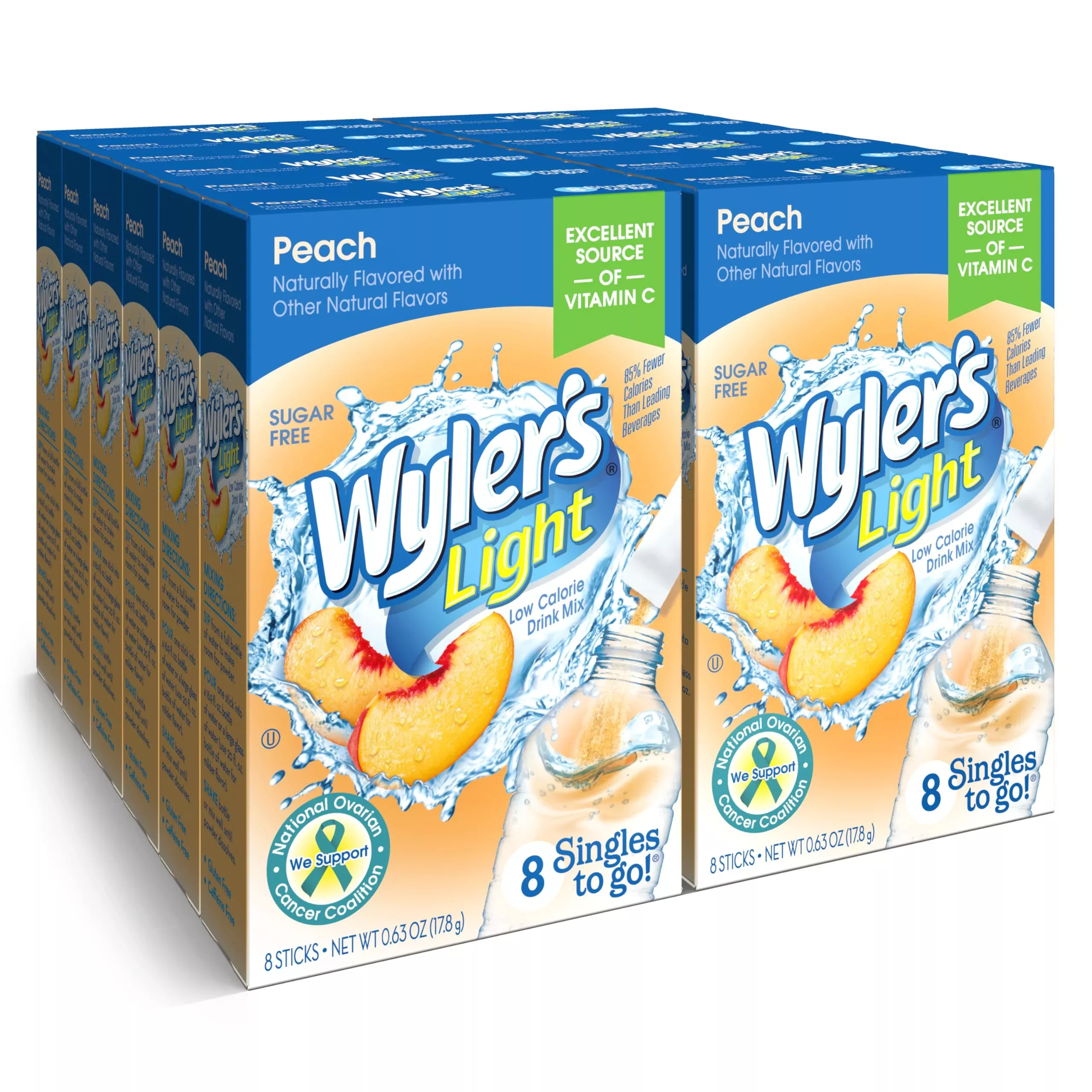 wylers-light-singles-to-go-sugar-free-drink-mix-peach-8-ct-per-box-pack-12 Wylers Light Singles-To-Go Sugar Free Drink Mix, Peach, 8 Ct Per Box (Pack Of 12)