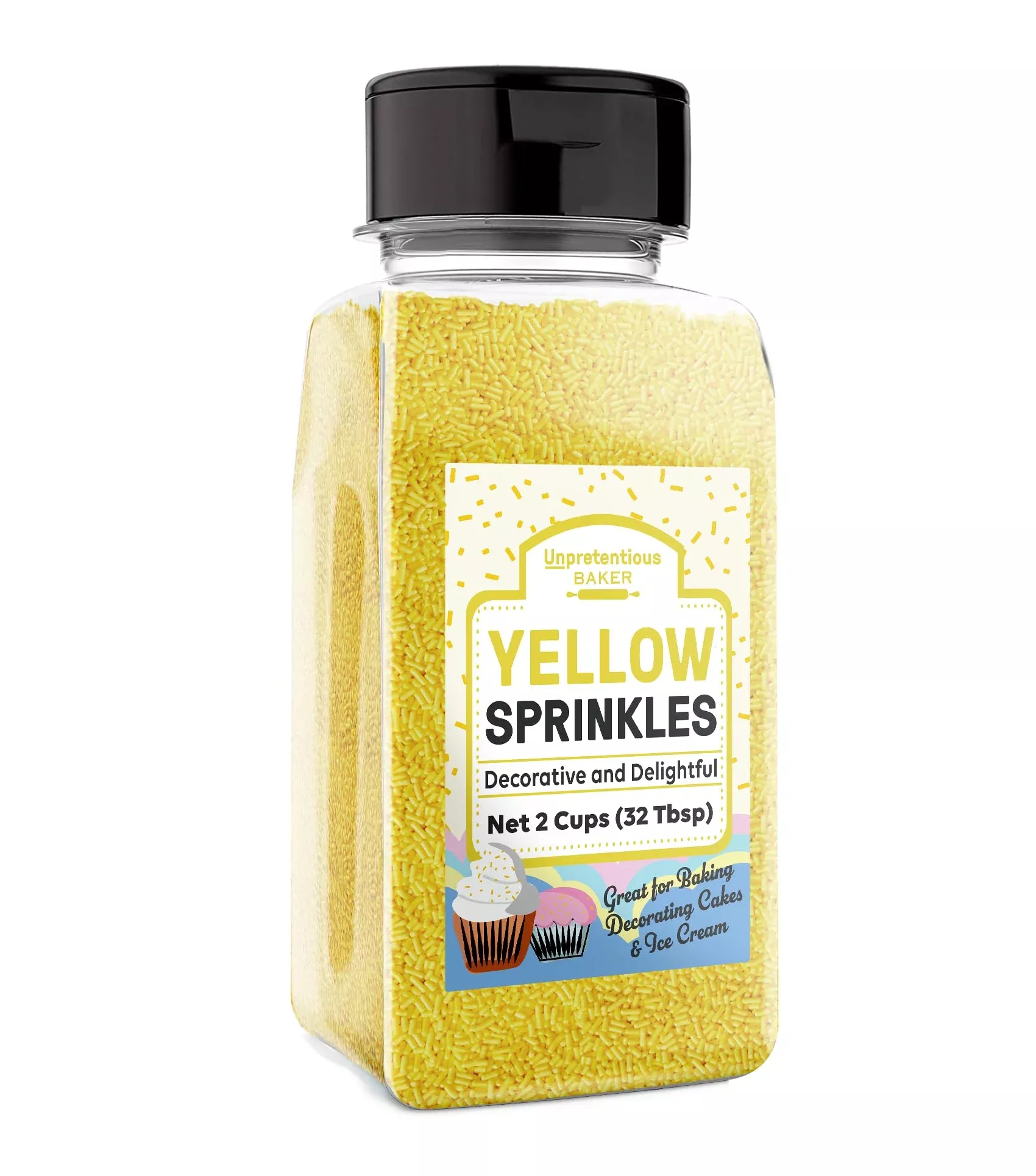 yellow-sprinkles-2-cups-bright-colorful-jimmies-decorative-fun-topping-baking Yellow Sprinkles (2 Cups) Bright & Colorful Jimmies, Decorative & Fun Topping For Baking