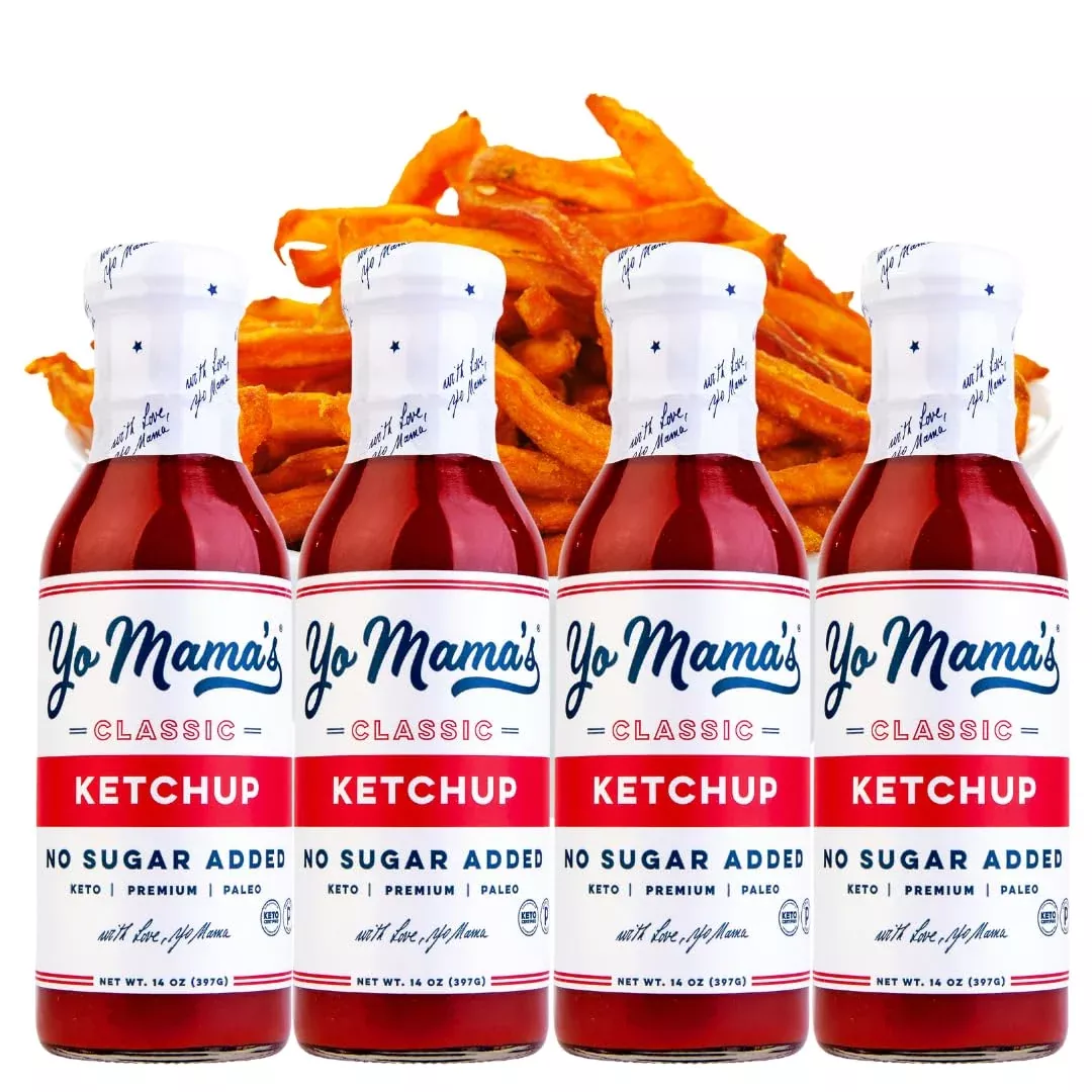 yo-mama-s-foods-keto-classic-ketchup-pack-4-no-sugar-added-low-carb-vegan-gluten Yo Mama'S Foods Keto Classic Ketchup - Pack Of (4) - No Sugar Added, Low Carb, Vegan, Gluten Free, Paleo Friendly, And Made With