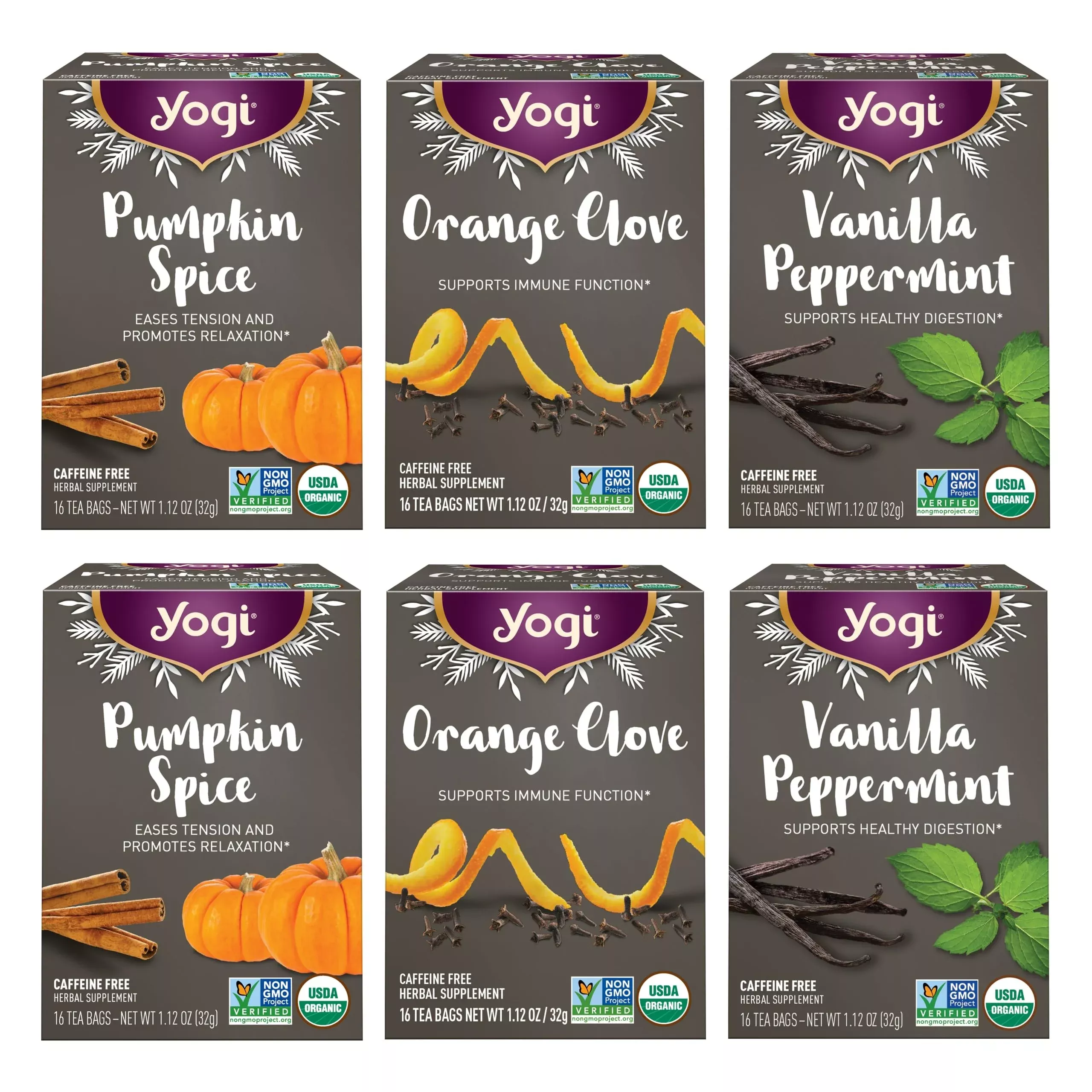 yogi-tea-holiday-tea-variety-pack-16-tea-bags-per-pack-6-packs-h Yogi Tea Holiday Tea Variety Pack - 16 Tea Bags Per Pack (6 Packs) - H
