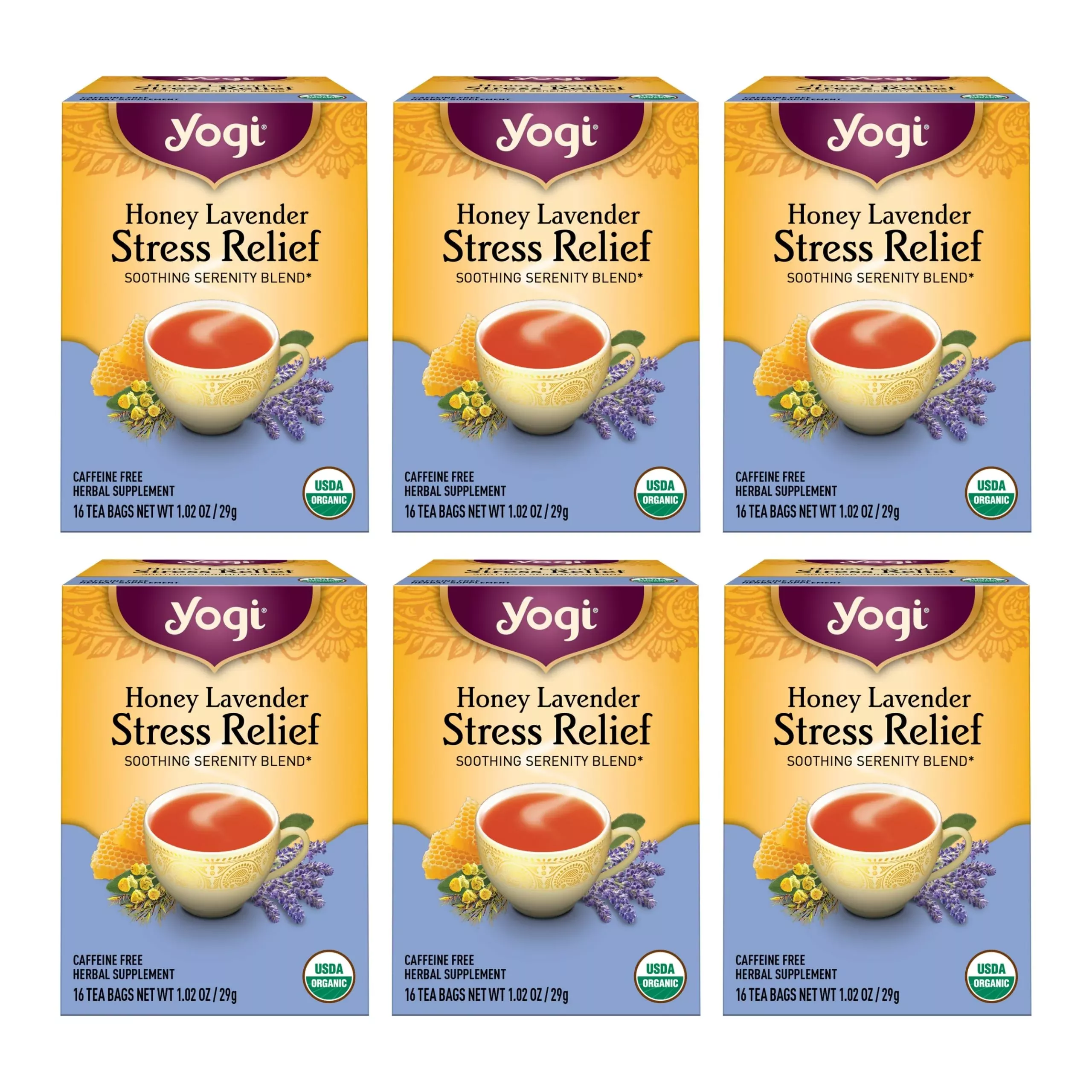 yogi-tea-honey-lavender-stress-relief-tea-16-tea-bags-per-pack-6-pa Yogi Tea Honey Lavender Stress Relief Tea - 16 Tea Bags Per Pack (6 Pa